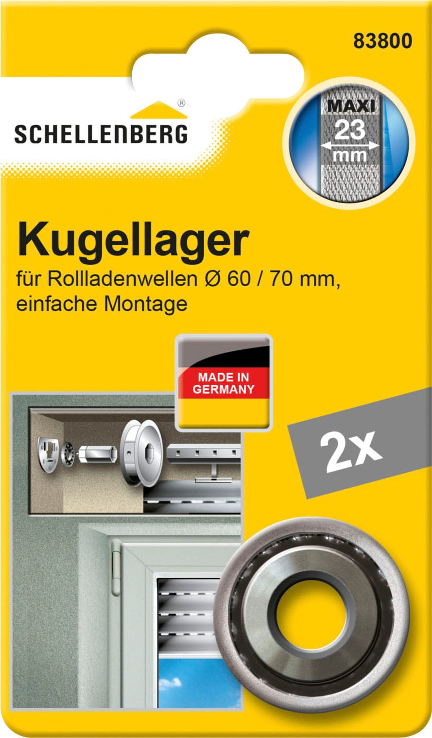 SCHELLENBERG Kugellager "Maxi, für Achtkantwellen mit 60 mm Durchmesser" Set, 2 Stk. tlg. unterstützt die Leichtgängigkeit eines Rollladens
