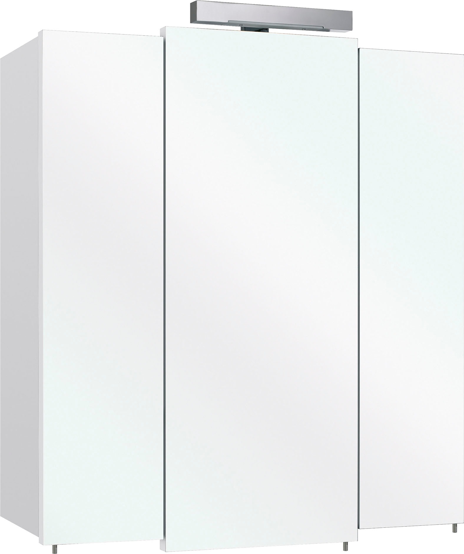 Saphir Badmöbel-Set »Quickset 4-teilig, Waschbeckenunterschrank mit LED-Spiegelschrank«, (4 St.), Unterschrank, Hängeschrank, inkl. Türdämpfer, Griffe Chrom Glanz