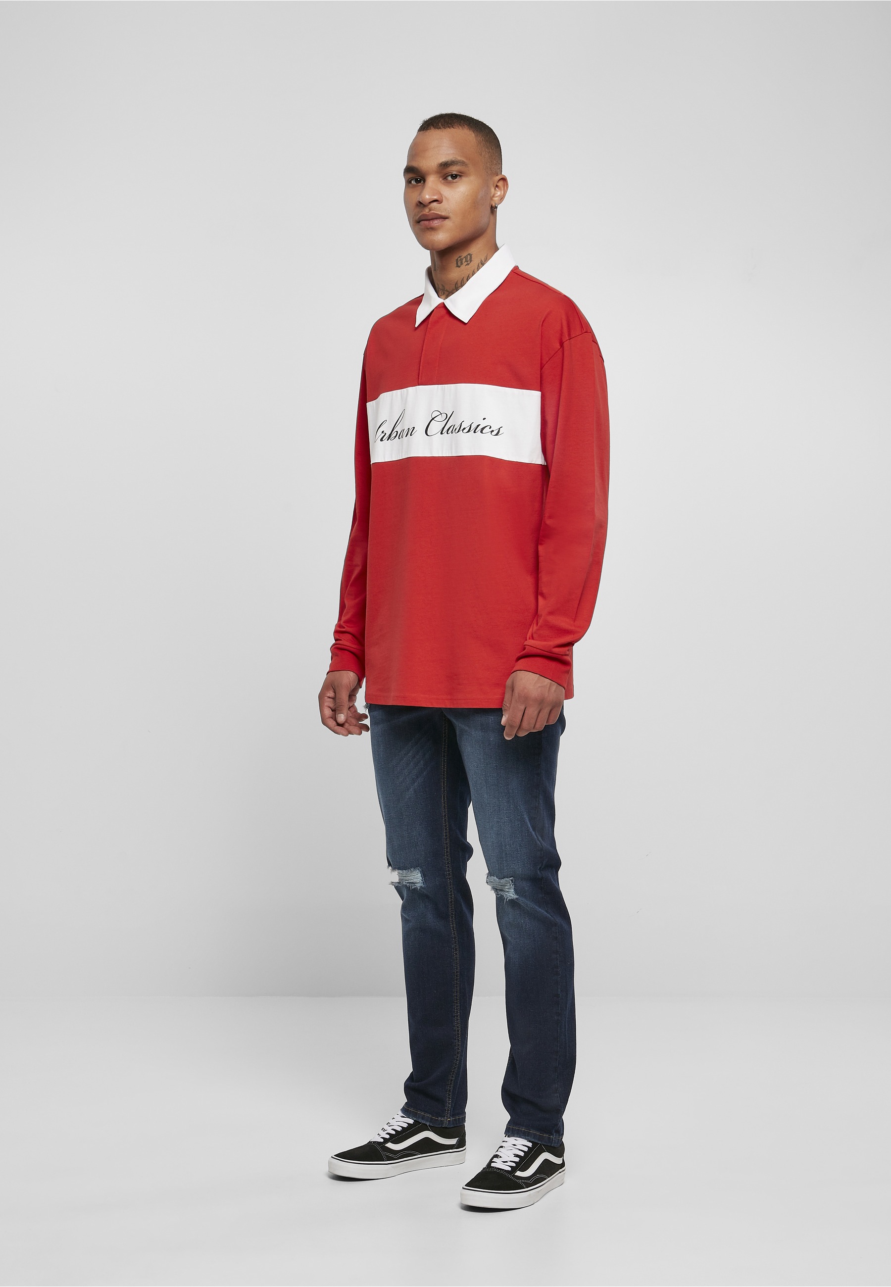 URBAN CLASSICS Longsleeve »Urban Classics Herren Oversized Rugby Longsleeve« 1 Stk.
