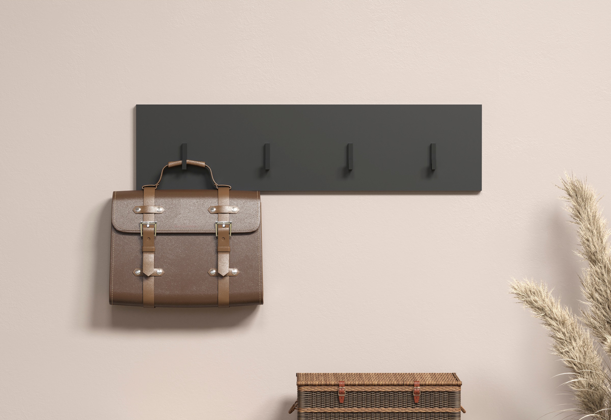 Home affaire Garderobenleiste "Estepona" Wandpaneel mit 4 Kleiderhaken – (B günstig online kaufen