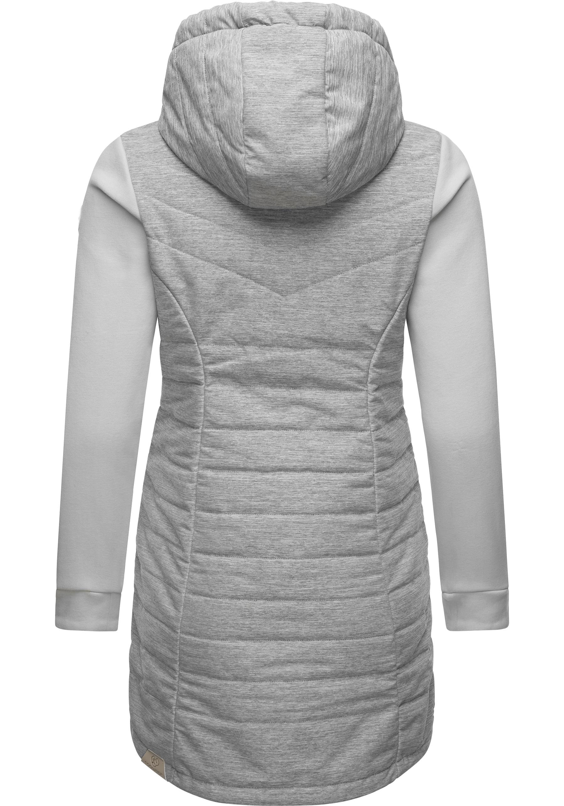 Ragwear Steppmantel »Lucinda Long«, Mantel aus BAUR | kaufen modernem Materialmix Kapuze mit