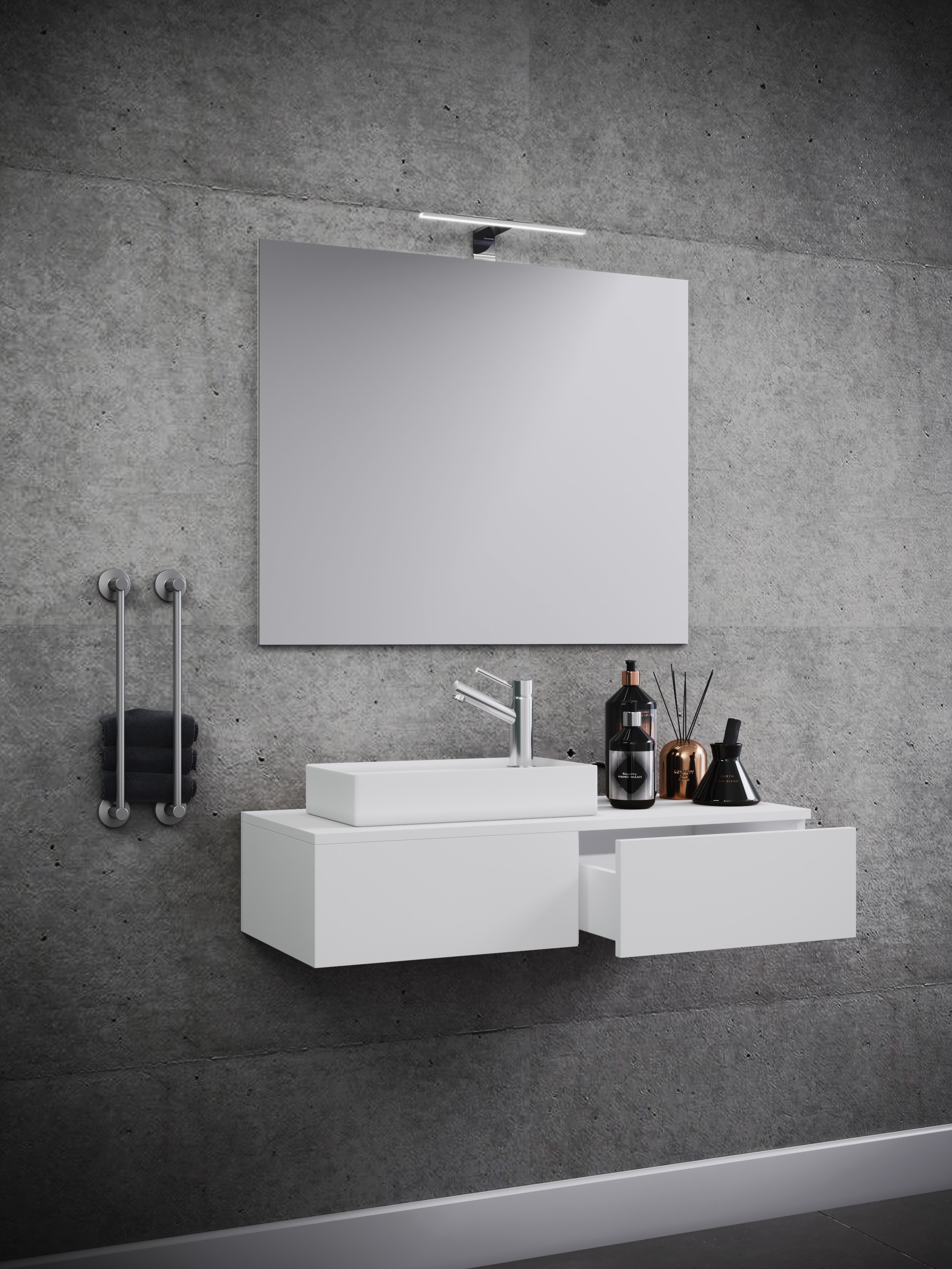 VCM Waschbeckenunterschrank »VCM 3-tlg Set | Waschplatz für Gäste WC | Gästebad | Waschtisch | Badezimmer Set - Gudas SP«, (3 St.)