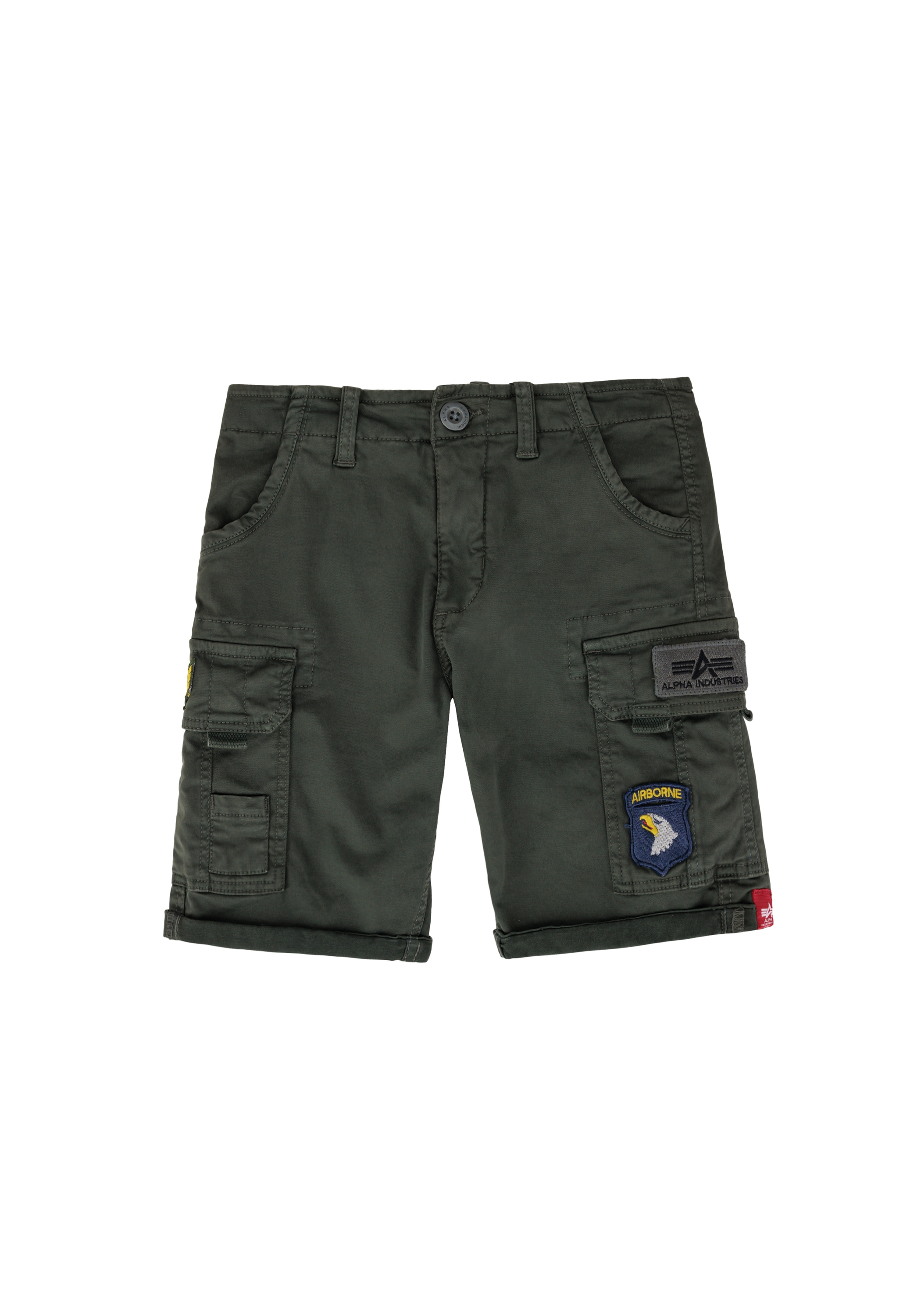Kinder Shorts "Crew Short Patch Kids", grau, Gr. 14, ALPHA INDUSTRIES, Obermaterial: 98% Baumwolle, 2% Elastan, Hosen