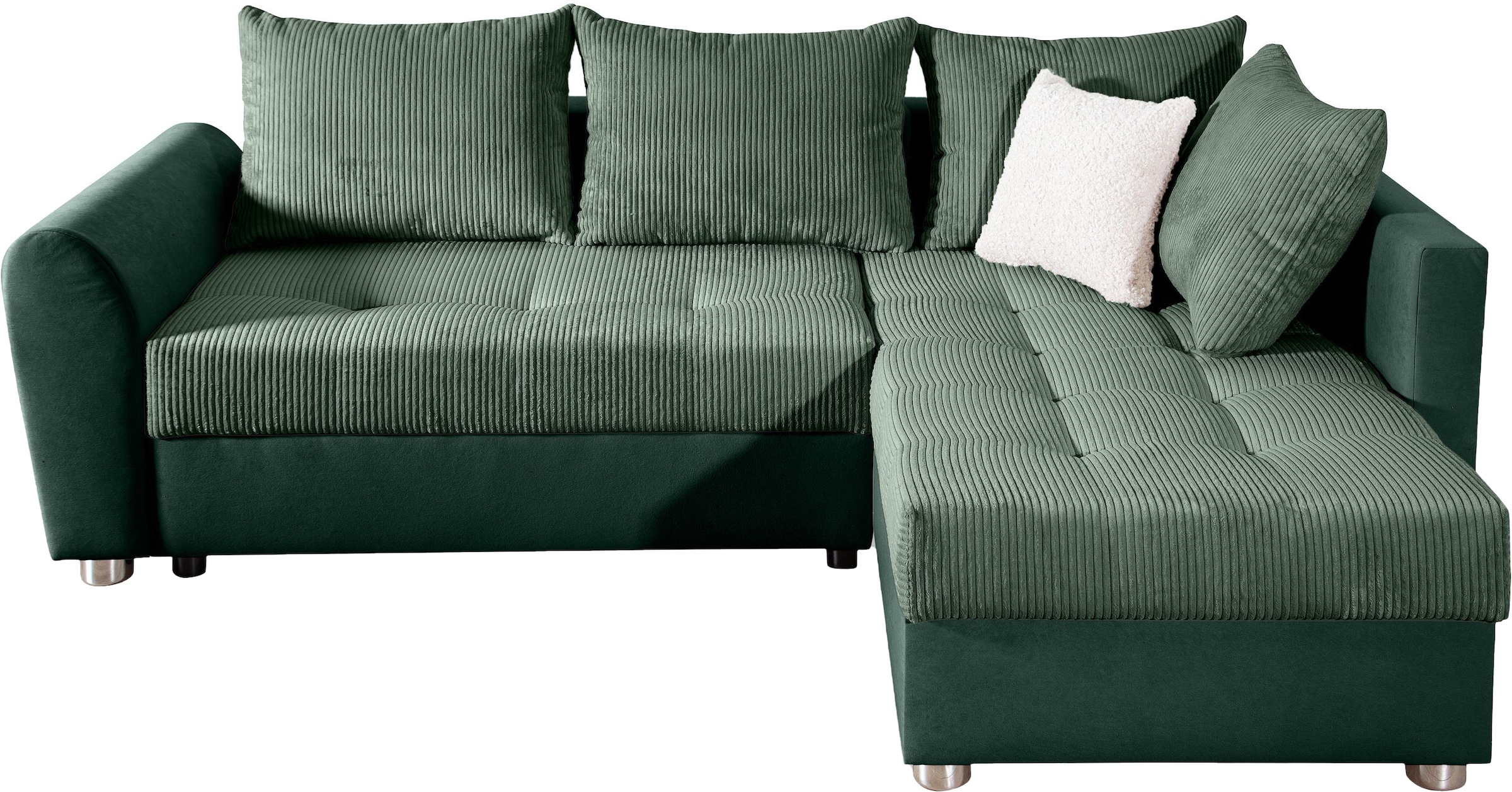 COLLECTION AB Ecksofa »JANA«, Ecksofa,Bettfunktion,Bettkasten,Bonnelfederkern,Rückenkissen