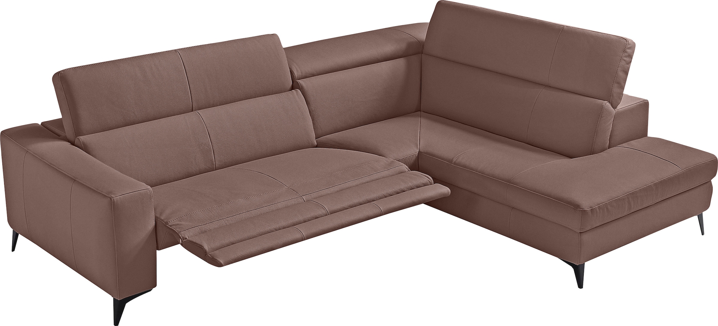Egoitaliano Ecksofa "Edith, Designsofa mit hohem Sitzkomfort, Breite 269cm, L-Form" inkl. elektrischer Relaxfunktion und manuell verstellbaren Kopfteilen