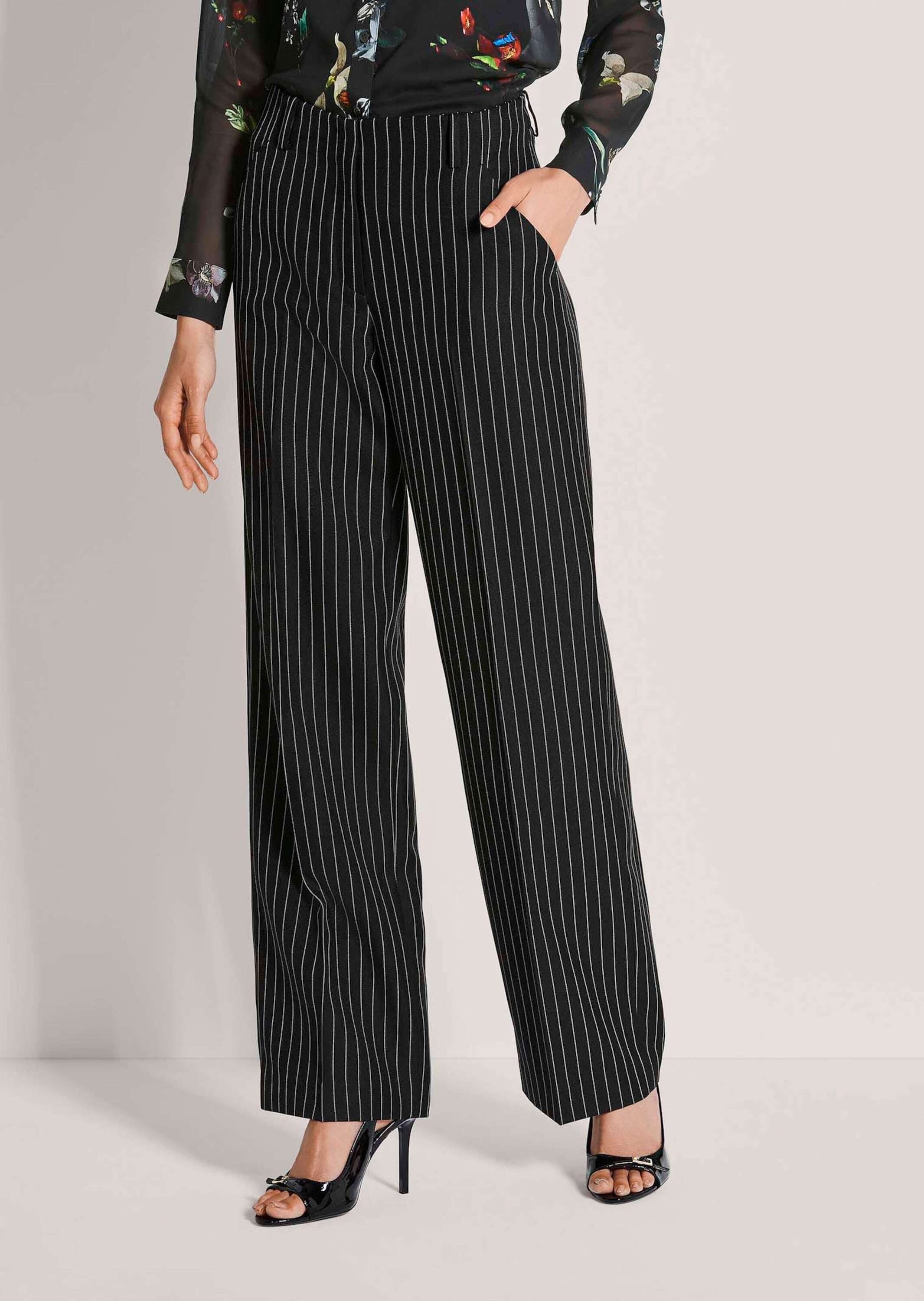 Thumbnail - MADELEINE Stoffhose "Jerseyhose Bügelfaltenhose mit Nadelstreifen"