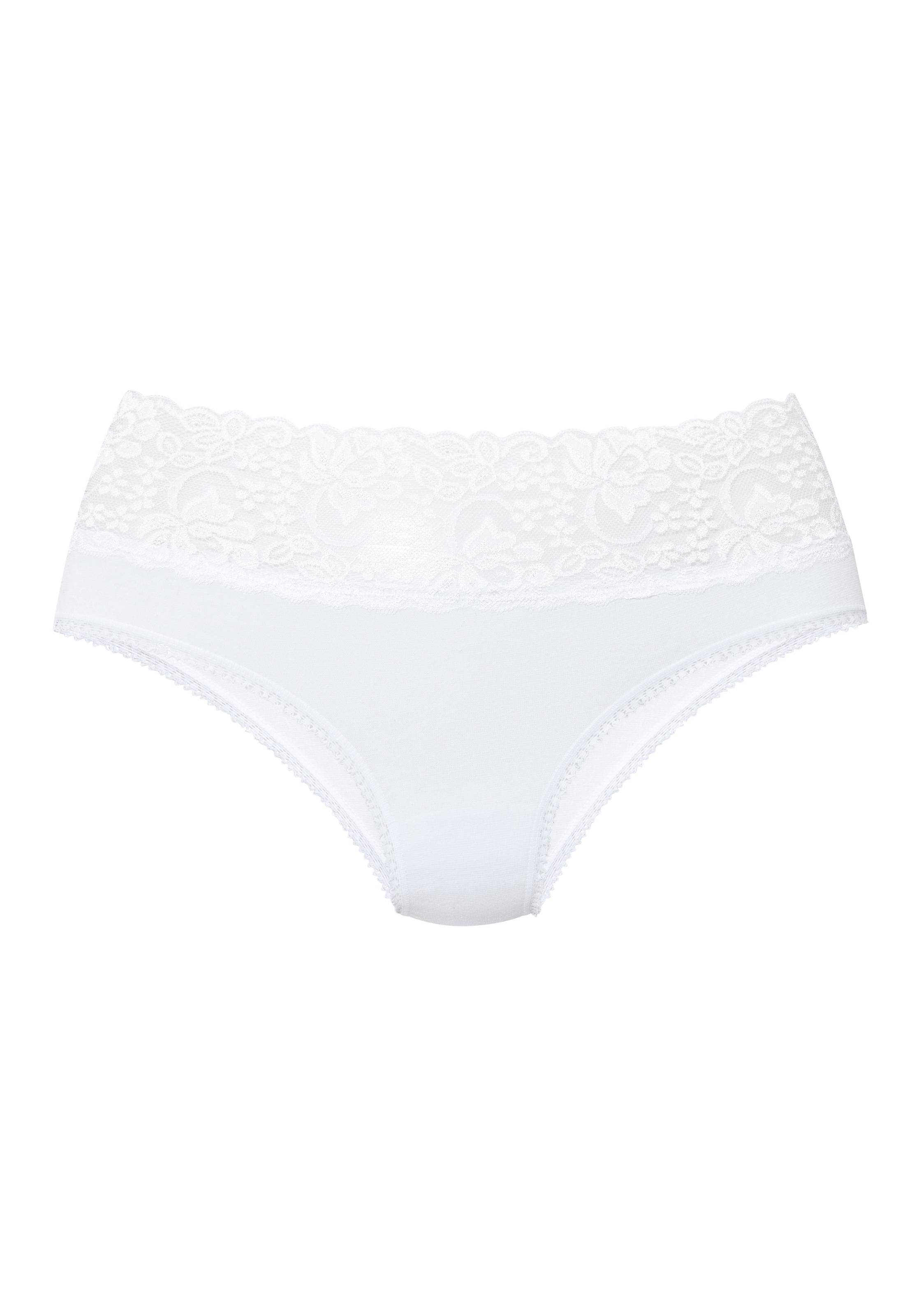 Vivance Slip 3er-Pack,  aus elastischer Baumwolle mit floraler Spitze
