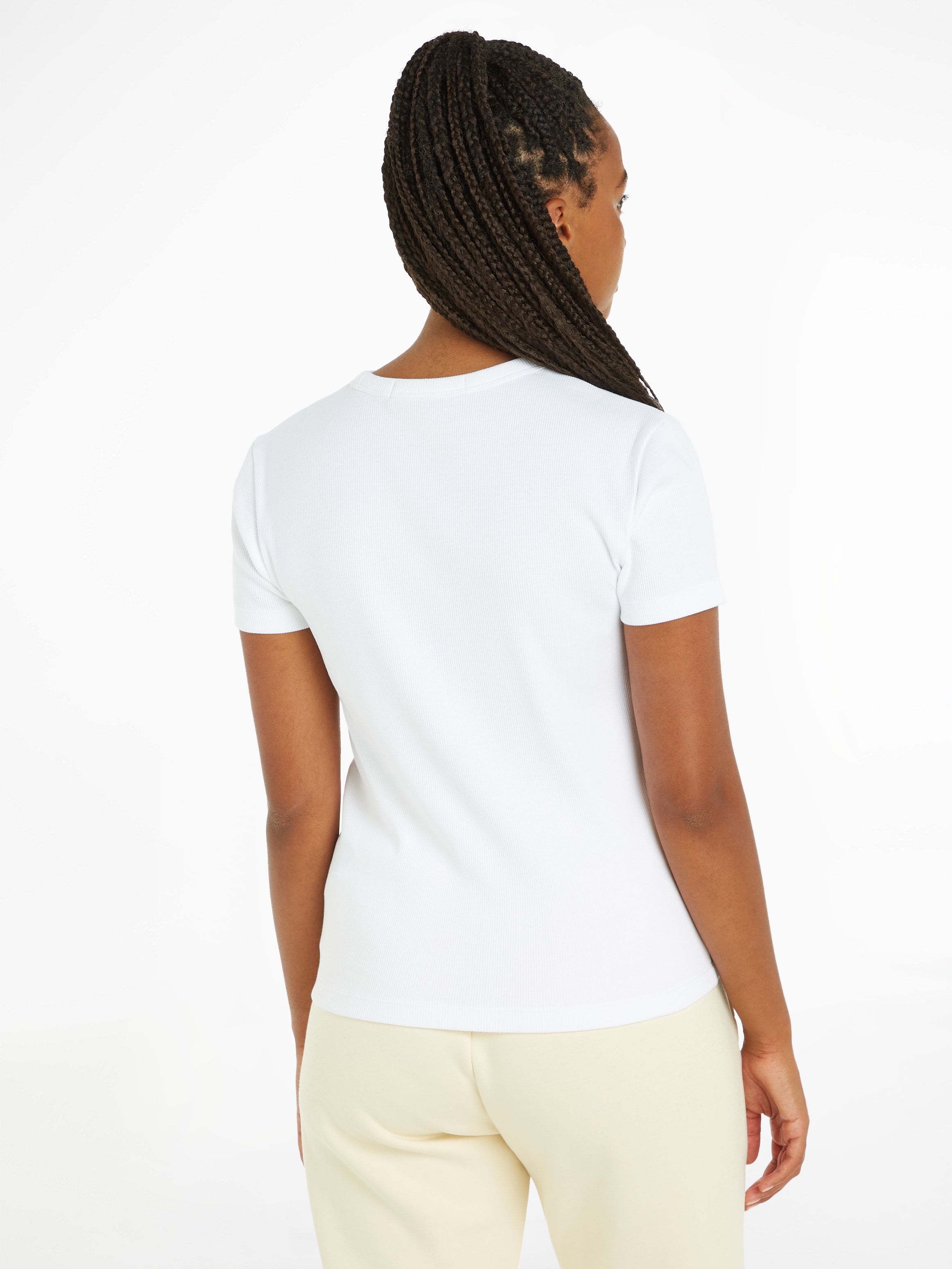 Calvin Klein Jeans T-Shirt RIB online »WOVEN BAUR kaufen | TEE« LABEL REGULAR