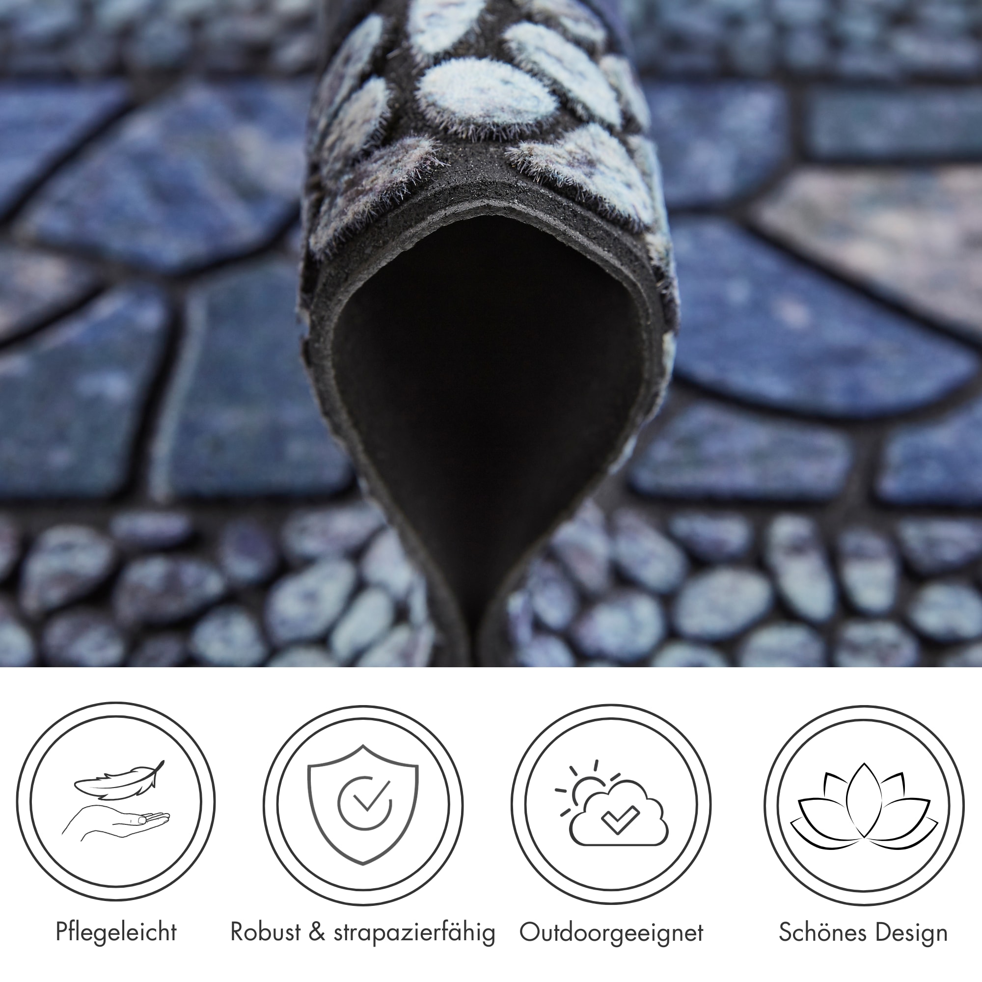 Andiamo Stufenmatte »Outdoor, 2er Set« rechteckig 6 mm Höhe Outdoor-Stufenmatten, Stein Motiv, Gartenbereich, Außenbereich