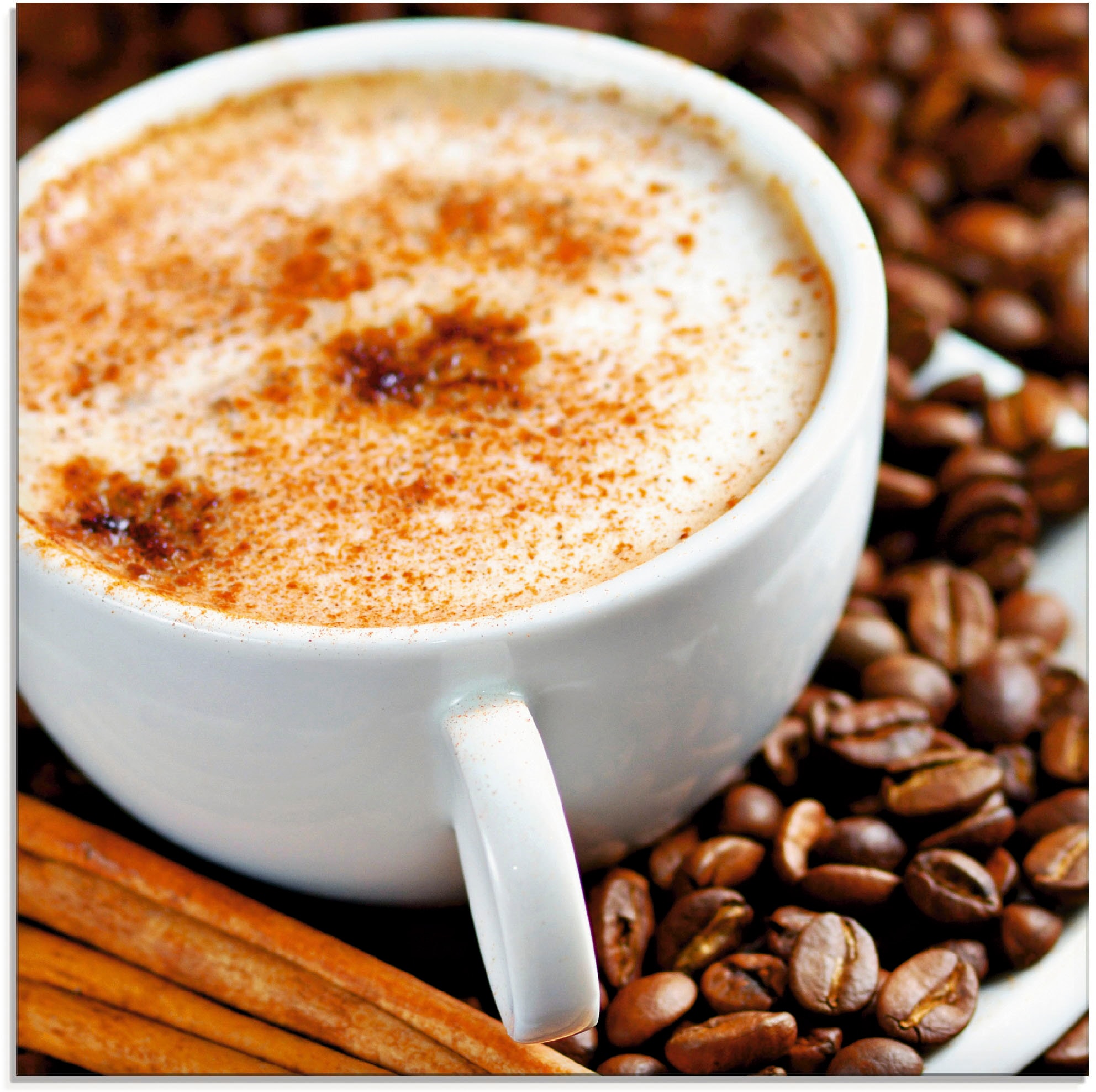 Artland Glasbild "Cappuccino - Kaffee", Getränke, (1 St.), in verschiedenen Größen