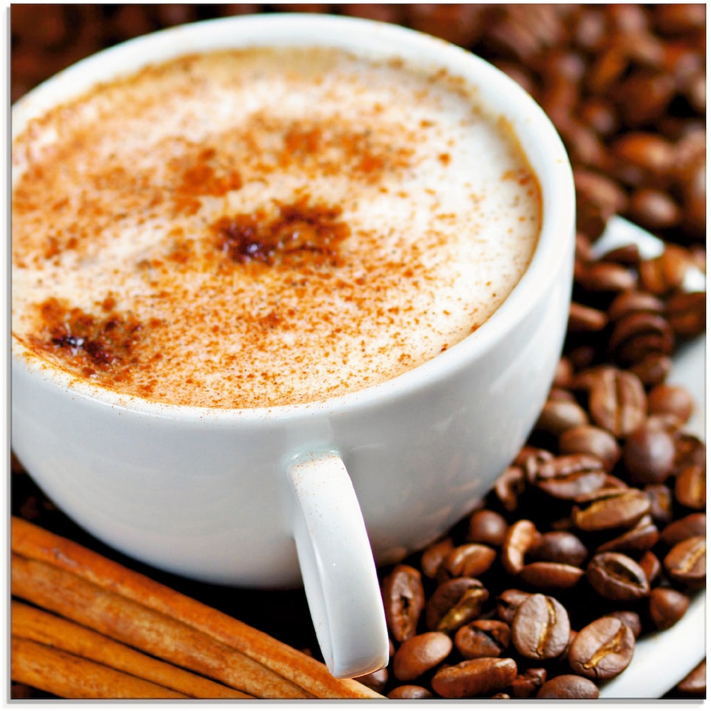 Artland Glasbild »Cappuccino - Kaffee«, Getränke, (1 St.)
