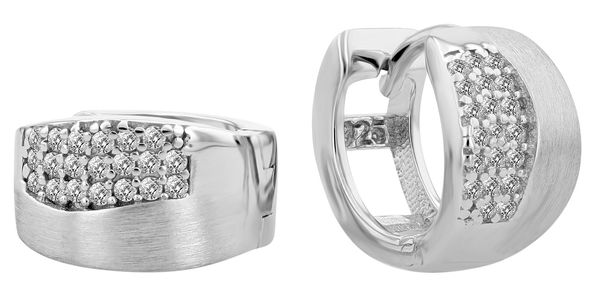 Adelia´s Klappcreolen »Ohrringe – Klappcreole aus 925 Silber mit Zirkonia« Ideal zum Verschenken – schlicht und stilvoll