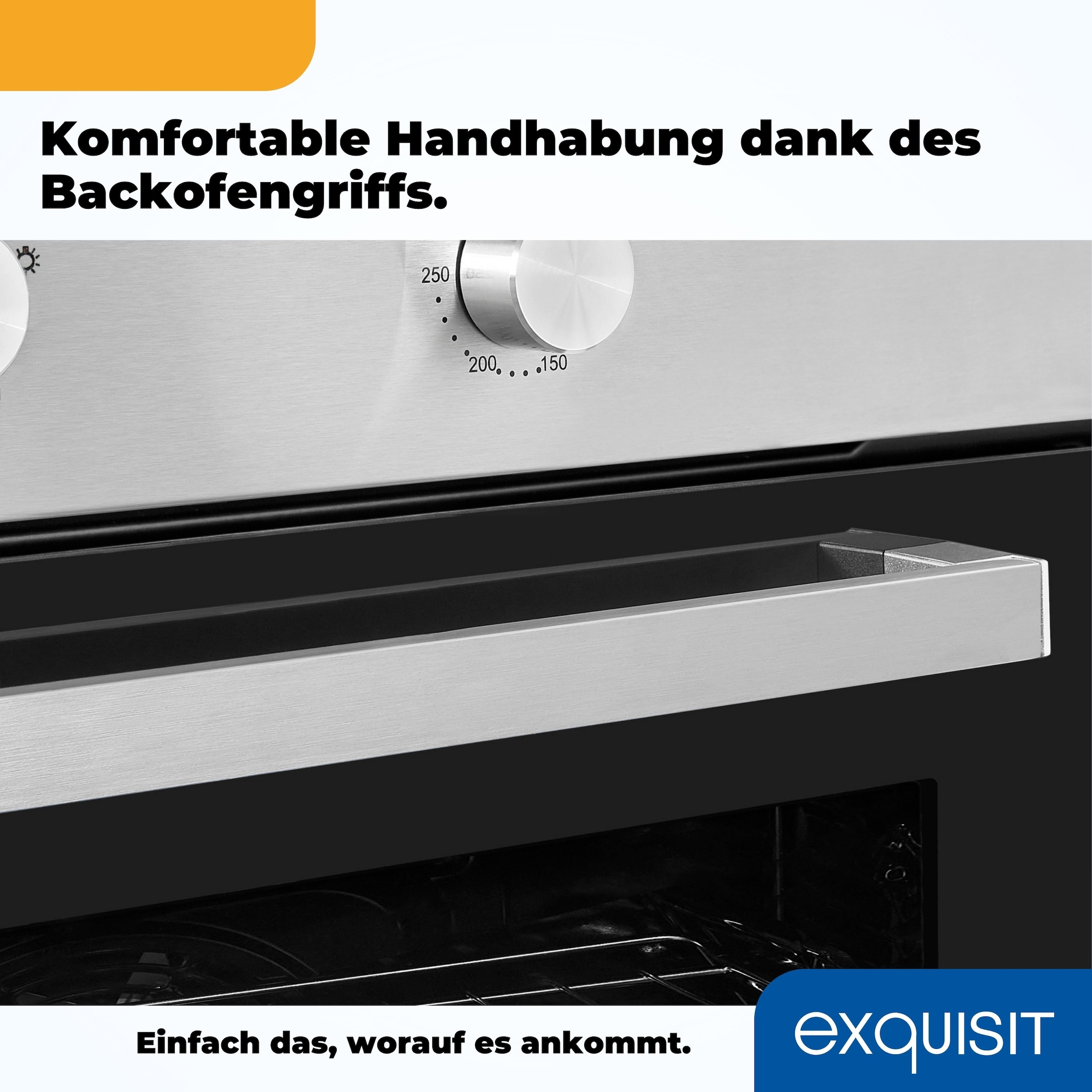 exquisit Einbaubackofen  »EBE 555-1.1«, Alles drin: Grill, Licht, Backblech – für jedes Backvorhaben!