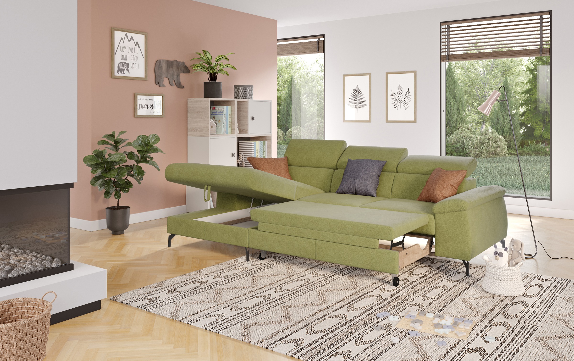 COTTA Ecksofa »Kitty L-Form«, mit Kopfteilverstellung, wahlweise mit Bettfunktion & Bettkasten