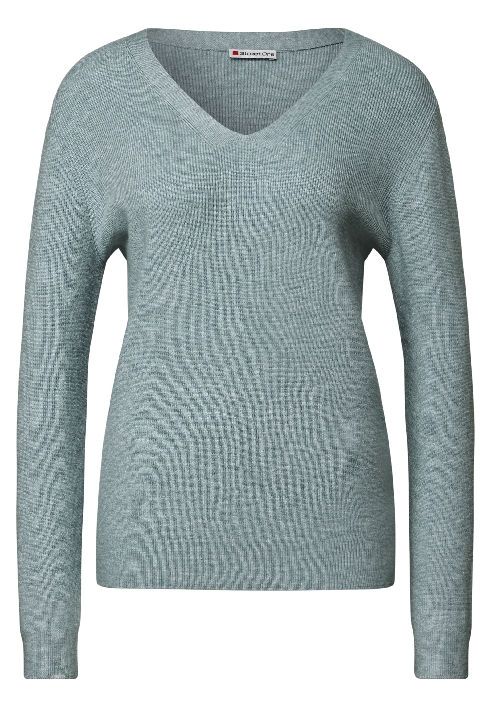 STREET ONE V-Ausschnitt-Pullover, aus softem Materialmix