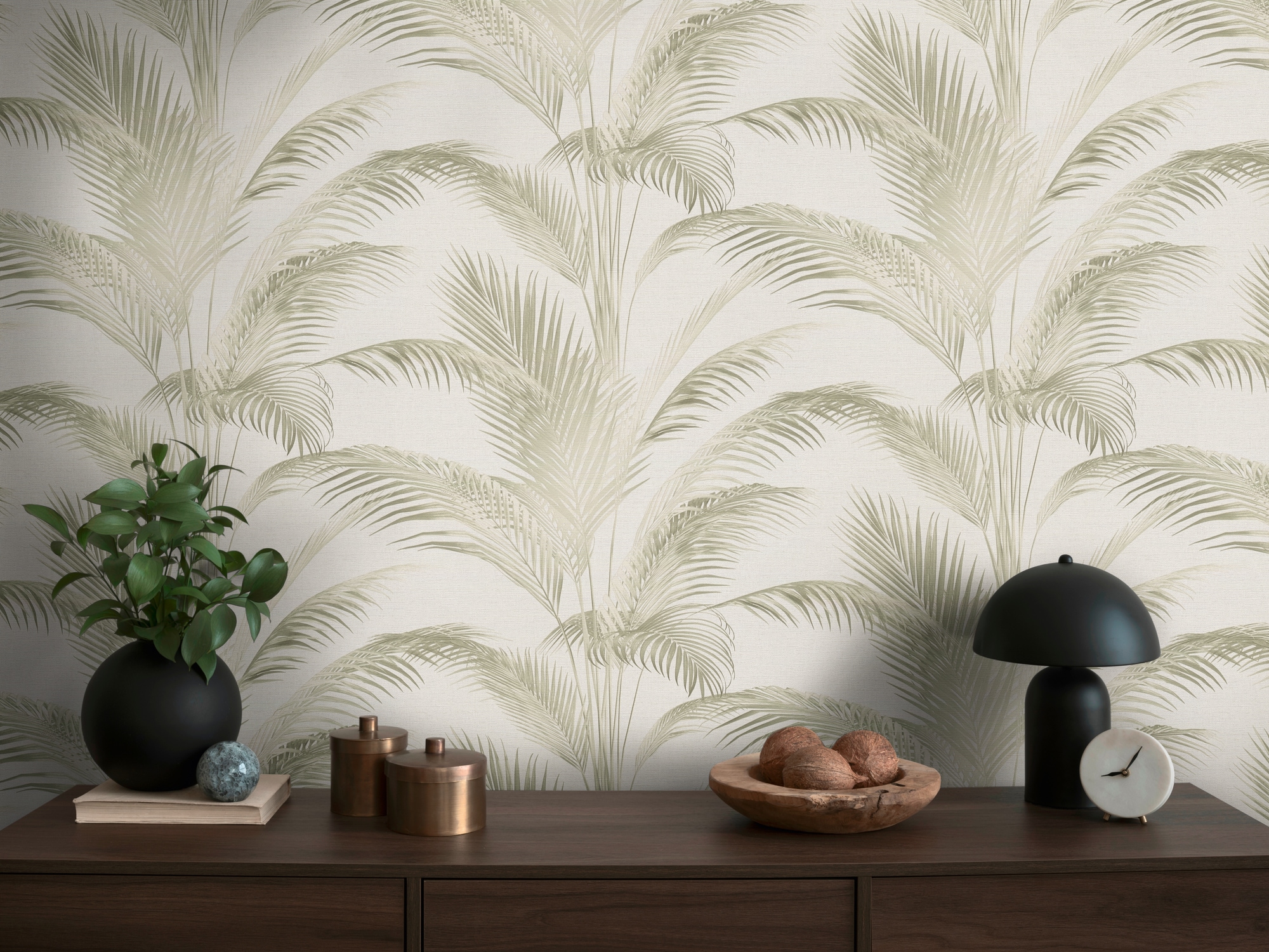 living walls Vliestapete "Michalsky 6 florale Tapete Mustertapete Pflanzen Blattmuster" matt strukturiert Vliestapete Natur für Schlafzimmer Küche Wohnzimmer Floral Design Flur