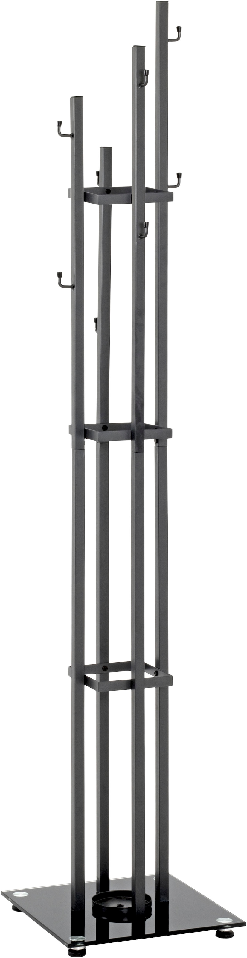 HAKU Garderobenständer "Kleiderständer, Standgarderobe" quadratisch - aus Metall Anthrazit - B/T/H 35/35/183 cm