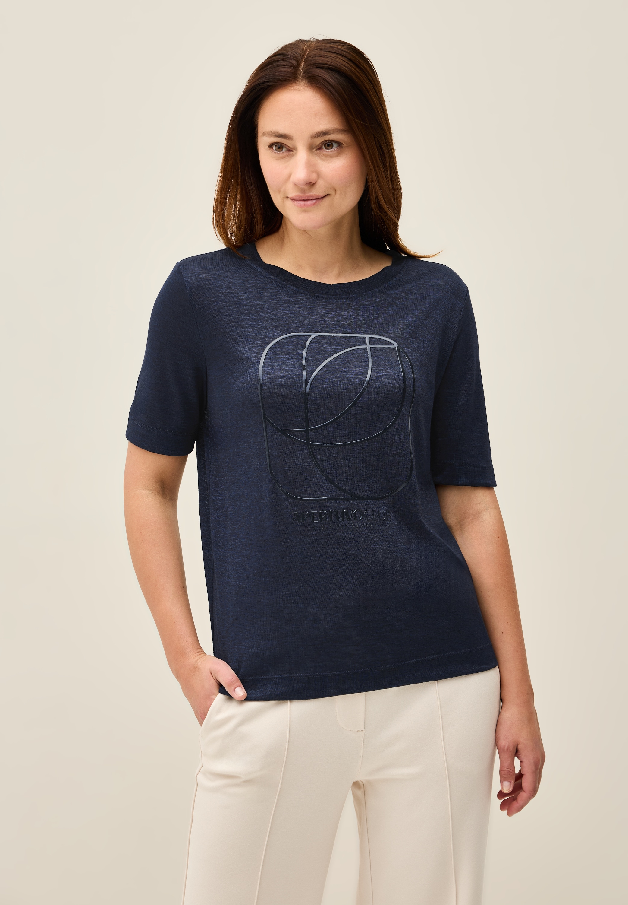 STREET ONE STUDIO T-Shirt, aus elastischem Materialmix günstig online kaufen