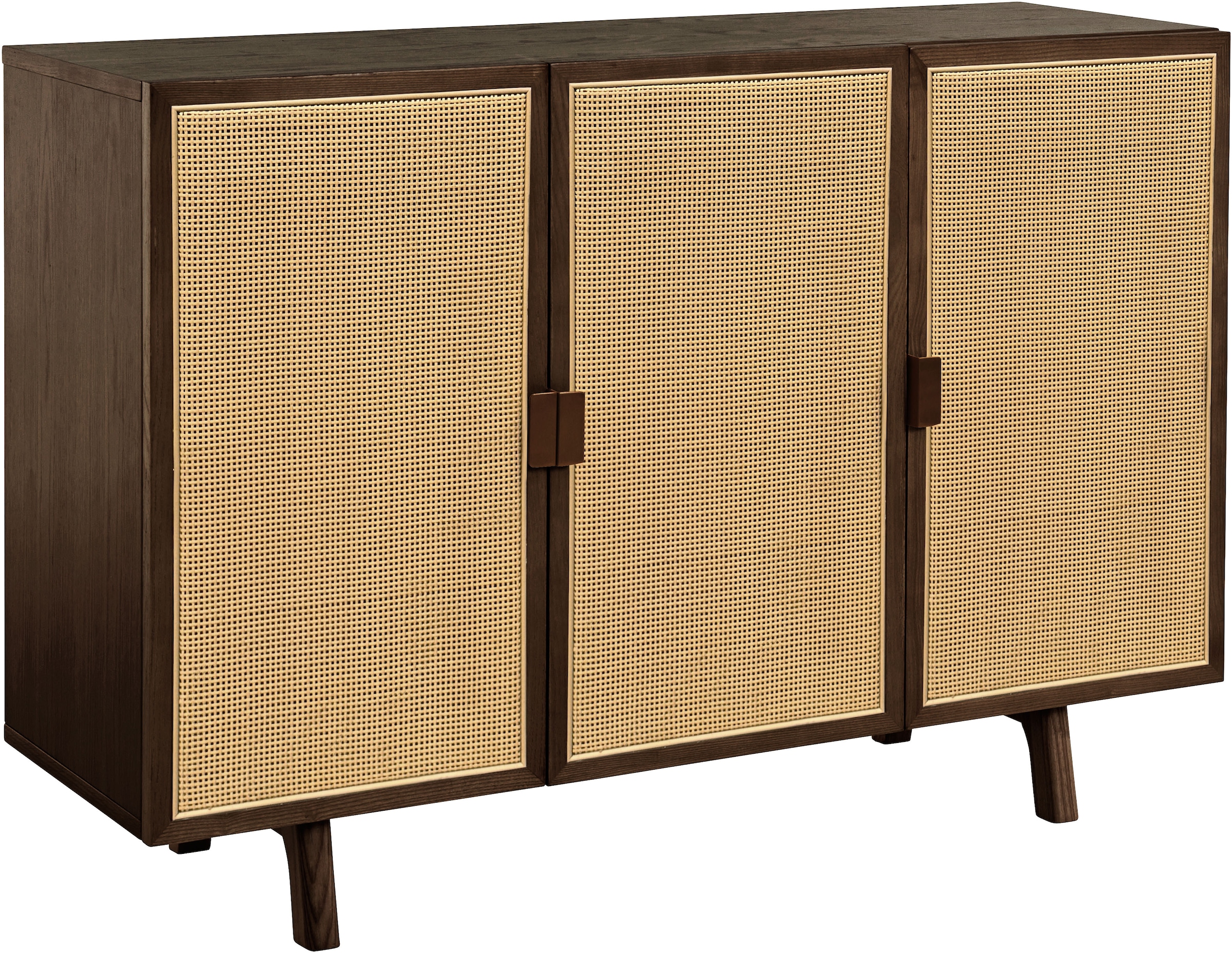 LeGer Home by Lena Gercke 1100000002199 "Lina" Sideboard, Melinoberflächen, Mit Rattan Einsatz, 4 Innenfächer, teilmassiv