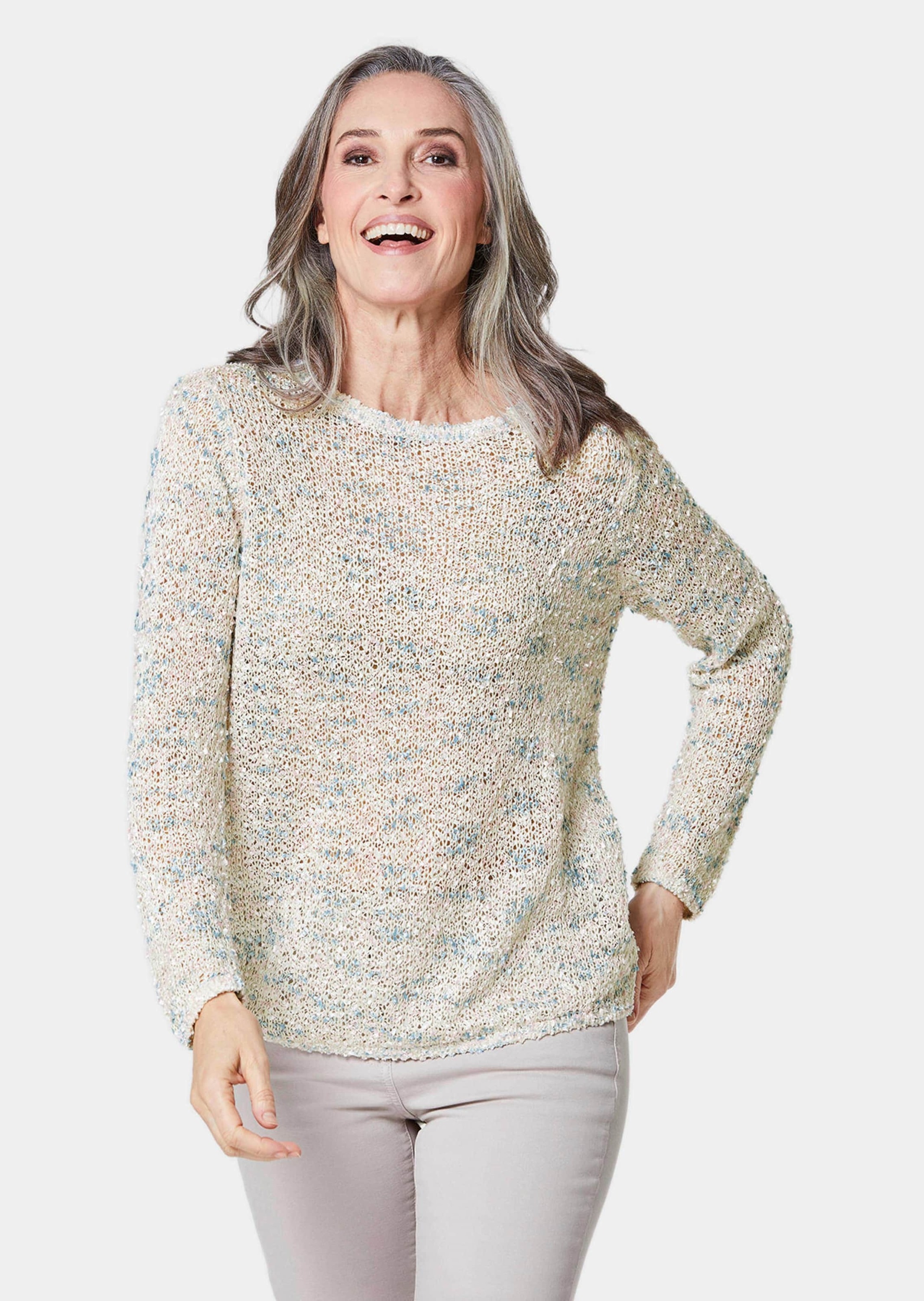 GOLDNER Strickpullover »Pullover Effektvoller locker gestrickter Bändchengarnpullover«