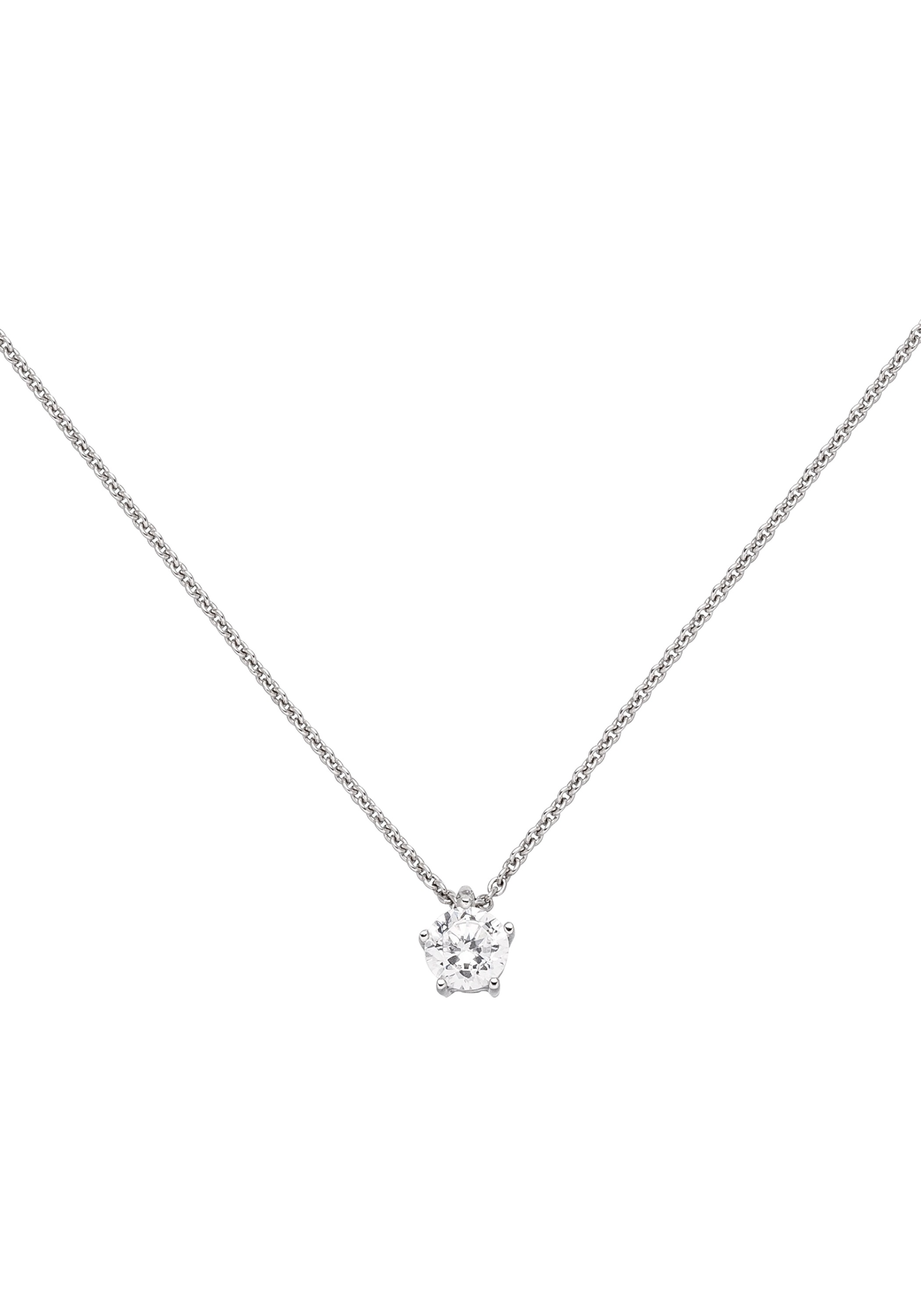 JOBO Kette mit Anhänger »Solitär Diamant Brillant 0,50 ct.« 14 Karat 585 Weißgold 45 cm