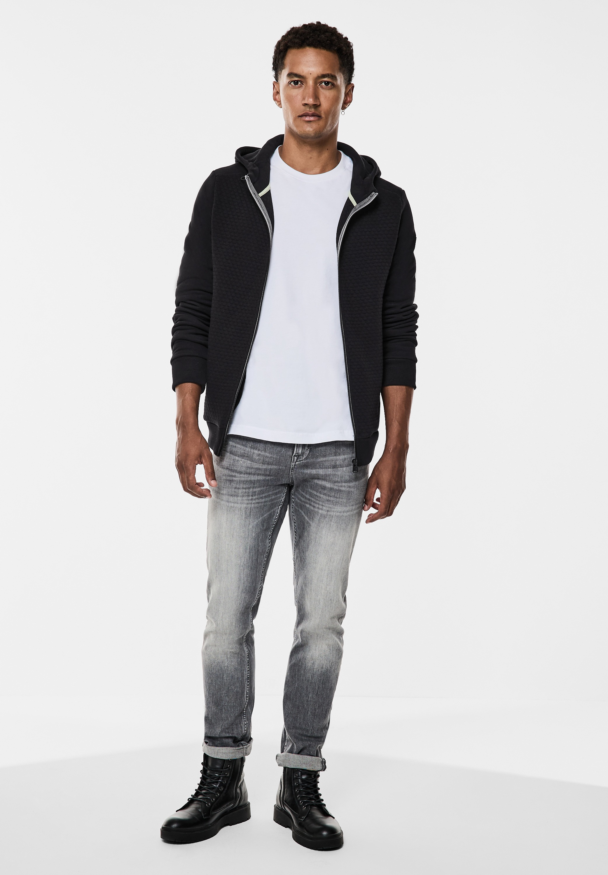 STREET ONE MEN Kapuzensweatjacke, mit Kapuze