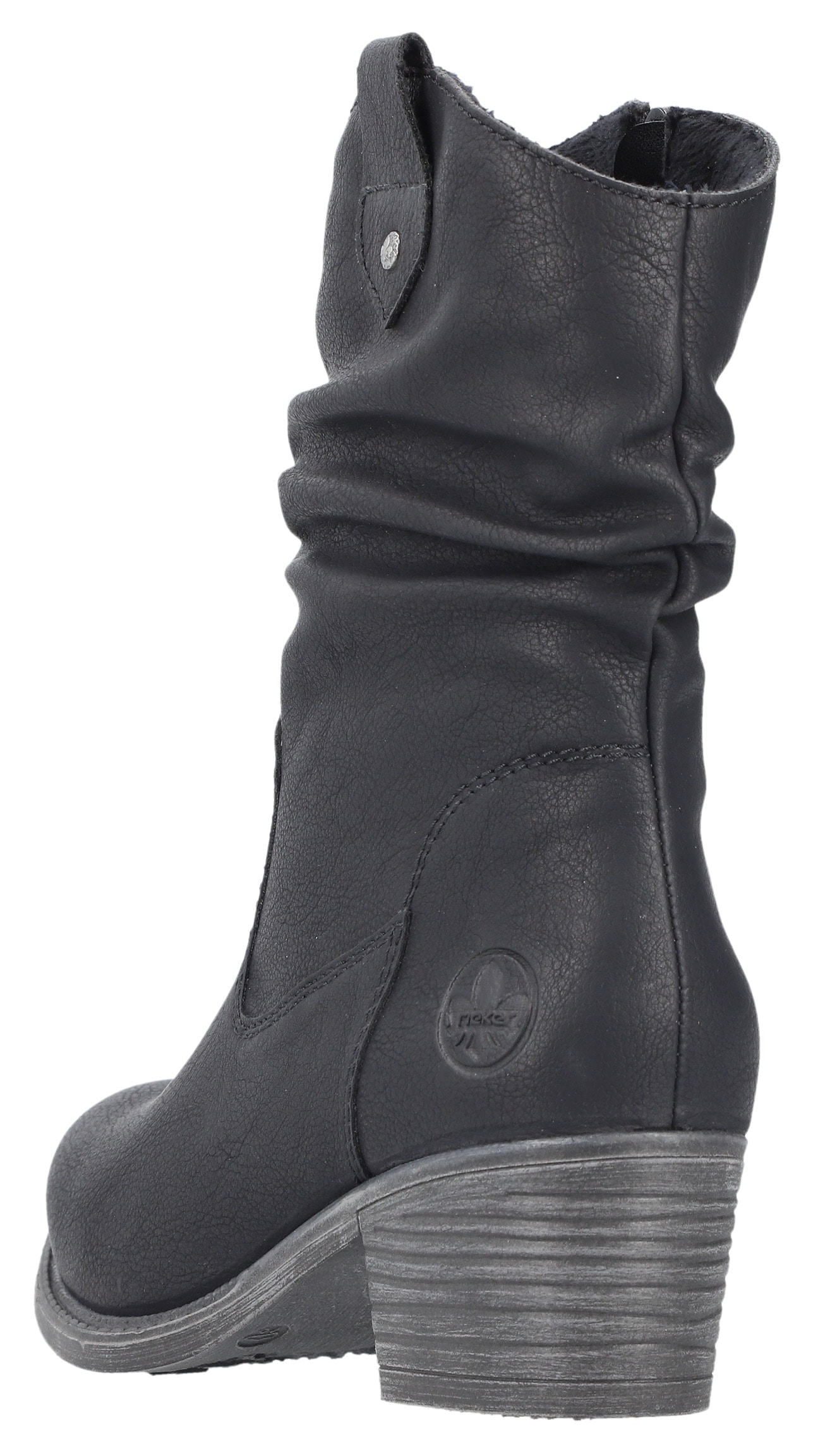 Rieker Westernstiefelette, Cowboyboots, slouchy Schaft, Blockabsatz, mit Innen-Reißverschluss