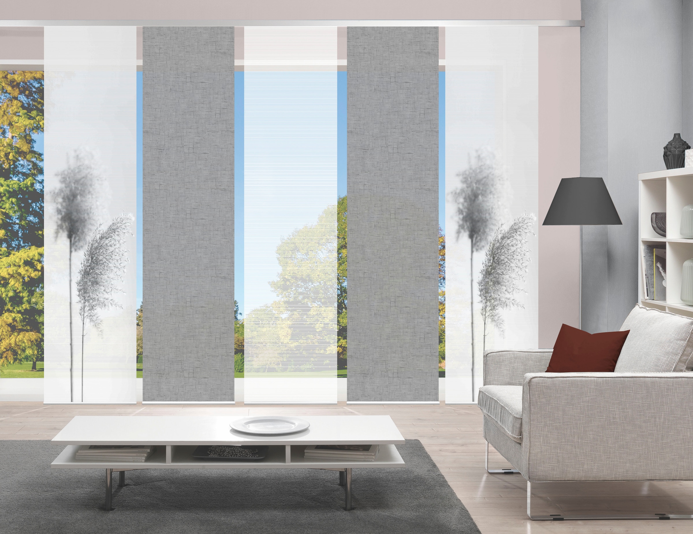 Vision S Schiebegardine "IRLOS 5er SET" Paneelwagen 5 Stk. tlg. Schiebevorh günstig online kaufen