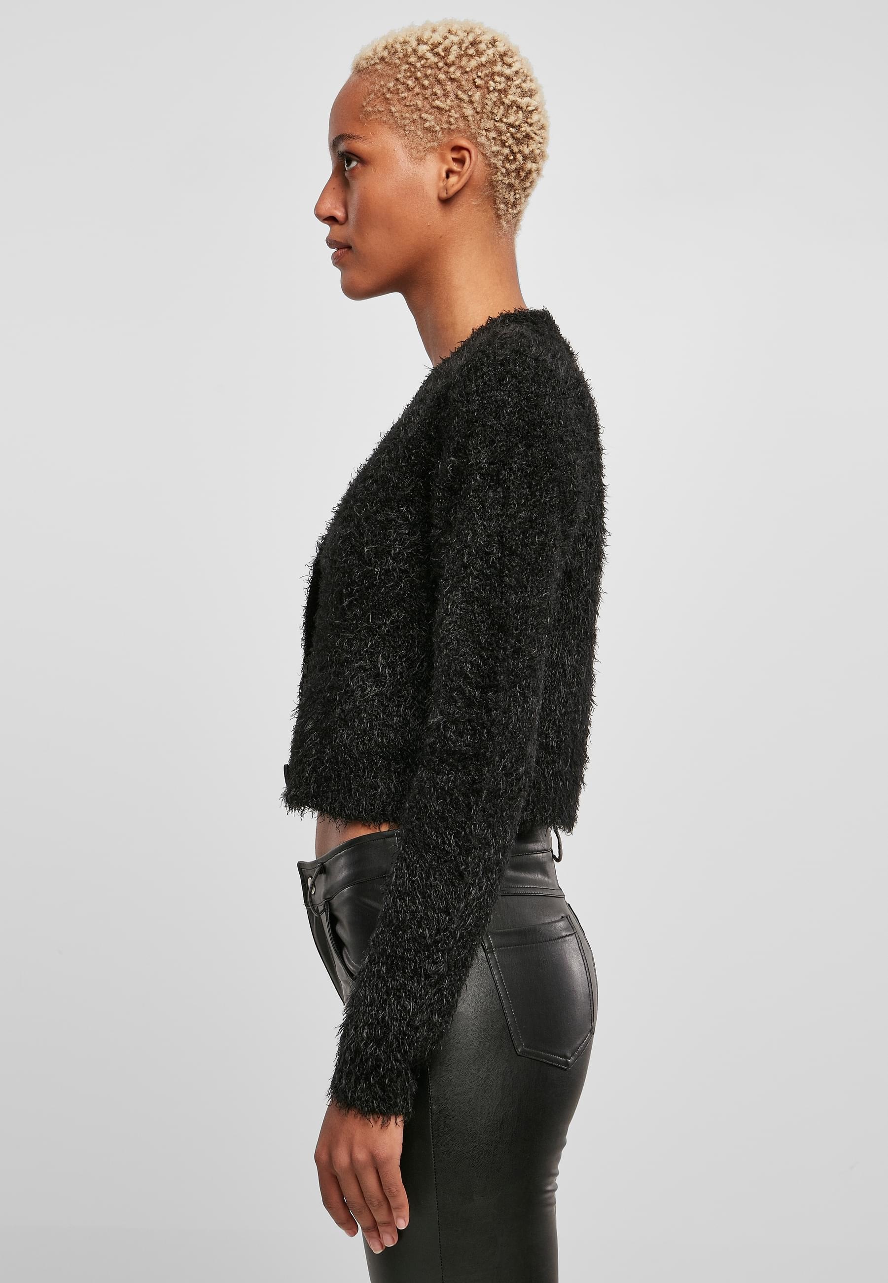 URBAN CLASSICS Strickjacke »Urban Classics Damen Ladies Cropped Feather Cardigan«