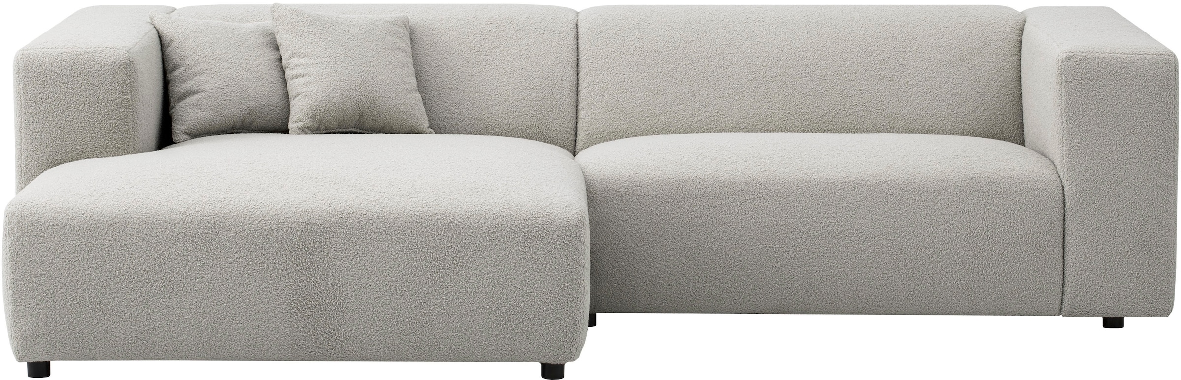 andas Ecksofa »BAKELS, L-Form in Cord oder Boucle-Stoff, moderne Couch«, wahlweise Recamiere rechts/links, bequemer Sitzkomfort