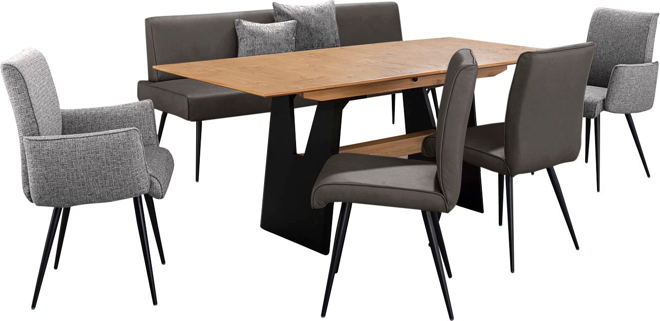 K+W Komfort & Wohnen Essgruppe "Giacomo I" Polsterbank, 2 Stühle und 2 Arml günstig online kaufen