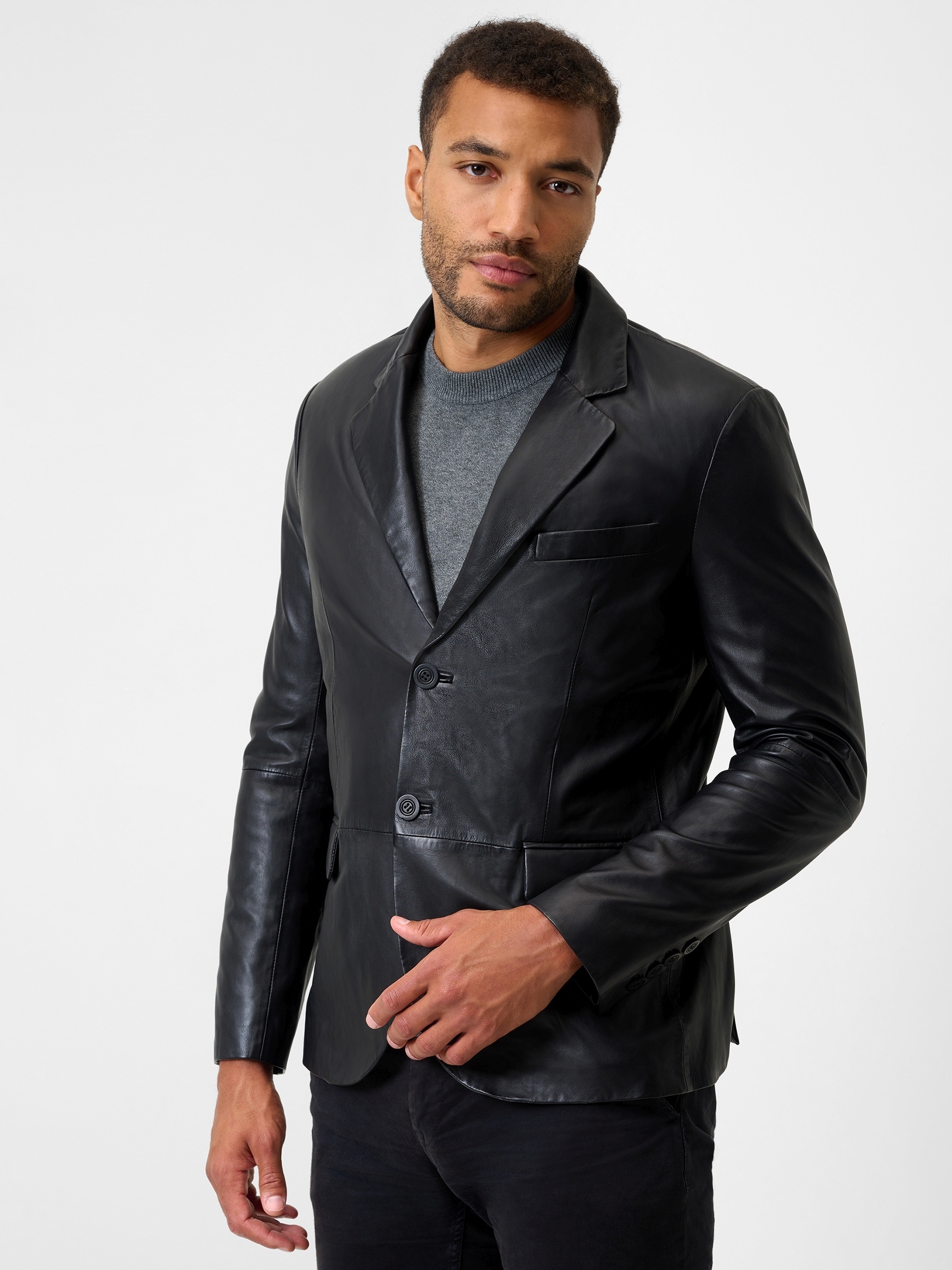 RICANO Kurzjacke »Lederjacke Diego« ohne Kapuze Handgefertigt aus echtem Leder