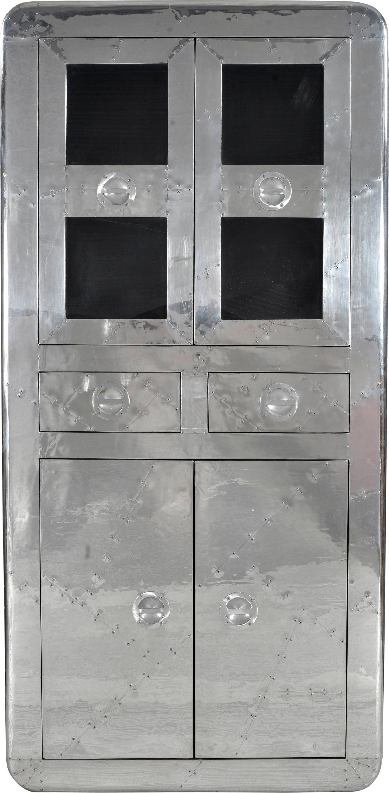 SIT Vitrine "Wohnzimmerschrank AIRMAN Mangoholz + MDF mit Alu‑Beschlägen" F günstig online kaufen