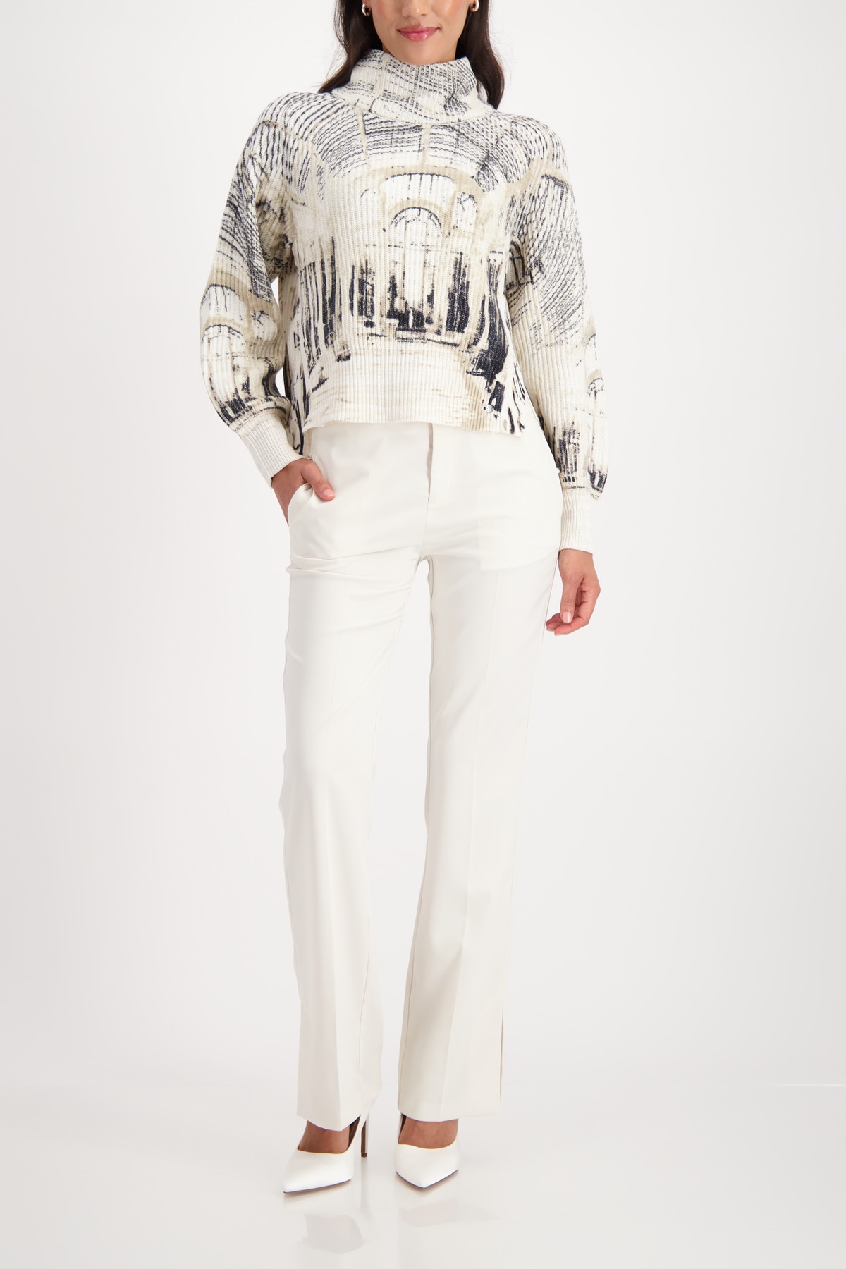 Monari Strickpullover »Pullover Gallery allover« Regular fit mit Stehkragen