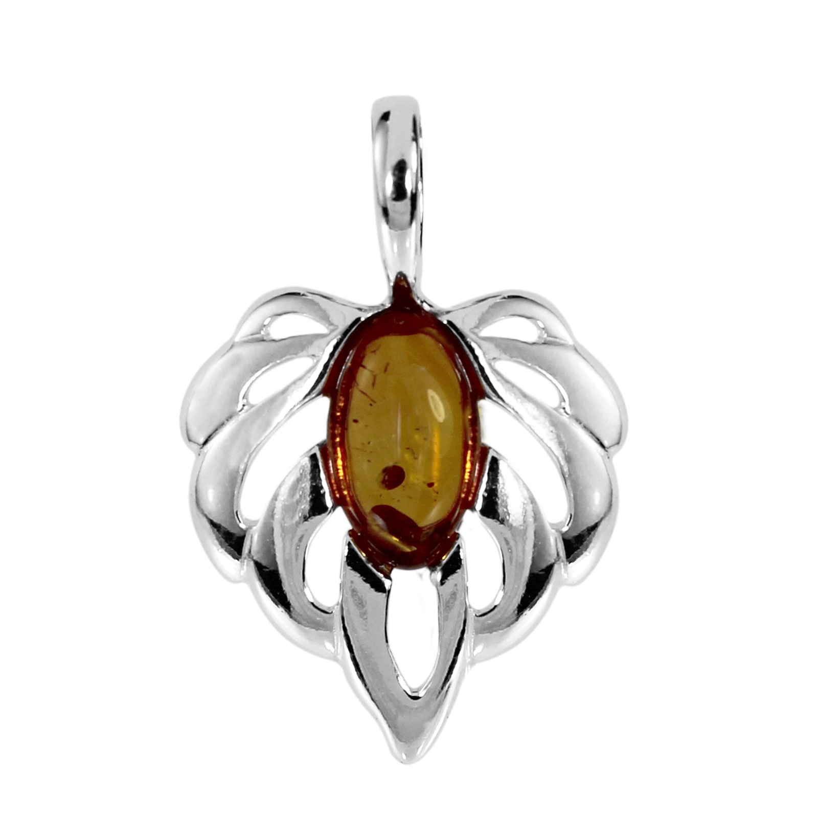 OSTSEE-SCHMUCK Damen Kettenanhänger "Ostsee-Schmuck Anhänger Fabina Anhänger Fabina", 25 x 17mm, Silber 925 (Sterlingsilber), 1,5 g, weiß, Silber 925