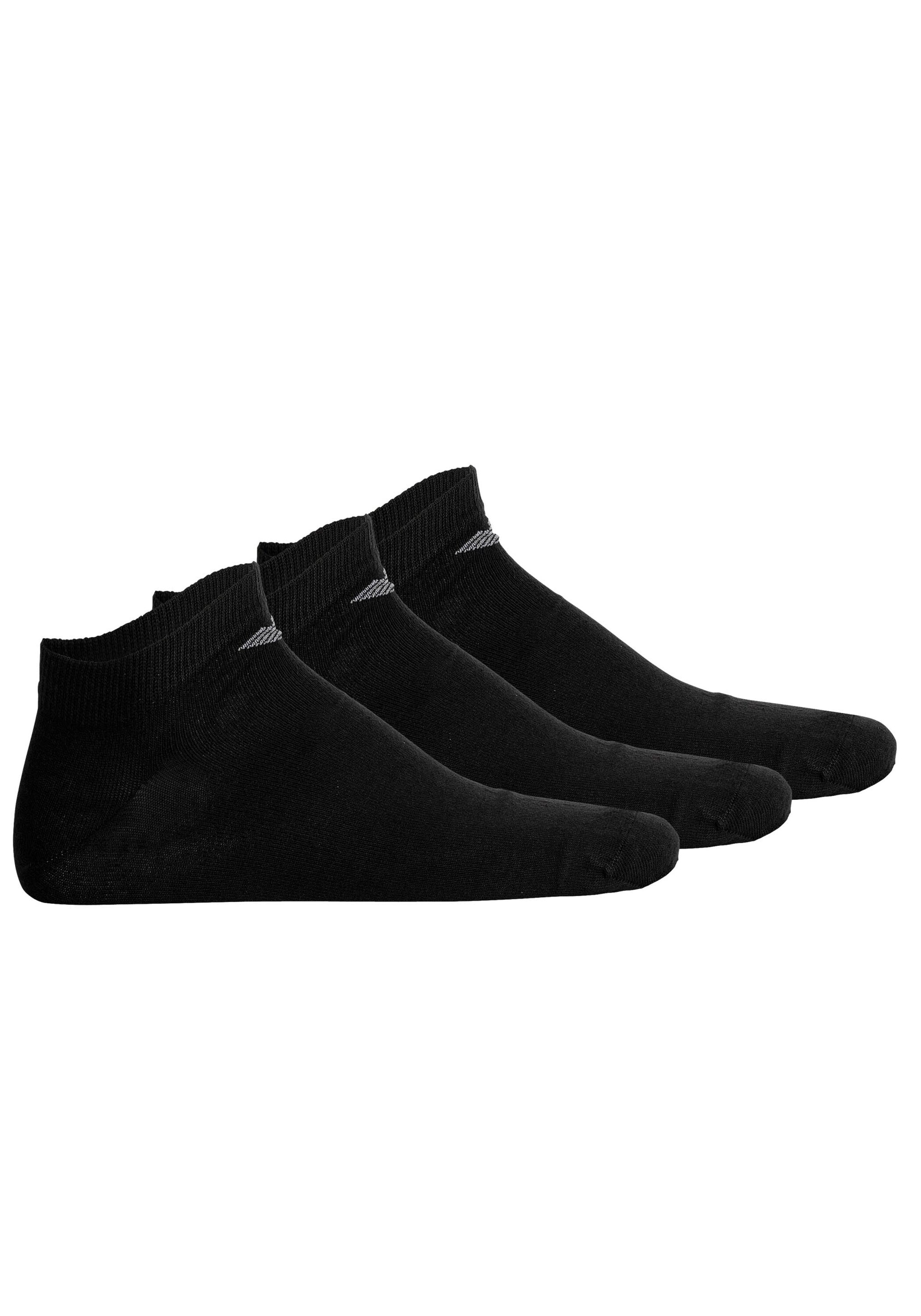 EMPORIO ARMANI Herren Sneakersocken "Socken CASUAL COTTON 3er Pack", Gr. 43schwarz, Obermaterial: 76% Baumwolle CO. 22% Polyamid PA. 2% Elasthan EL.,