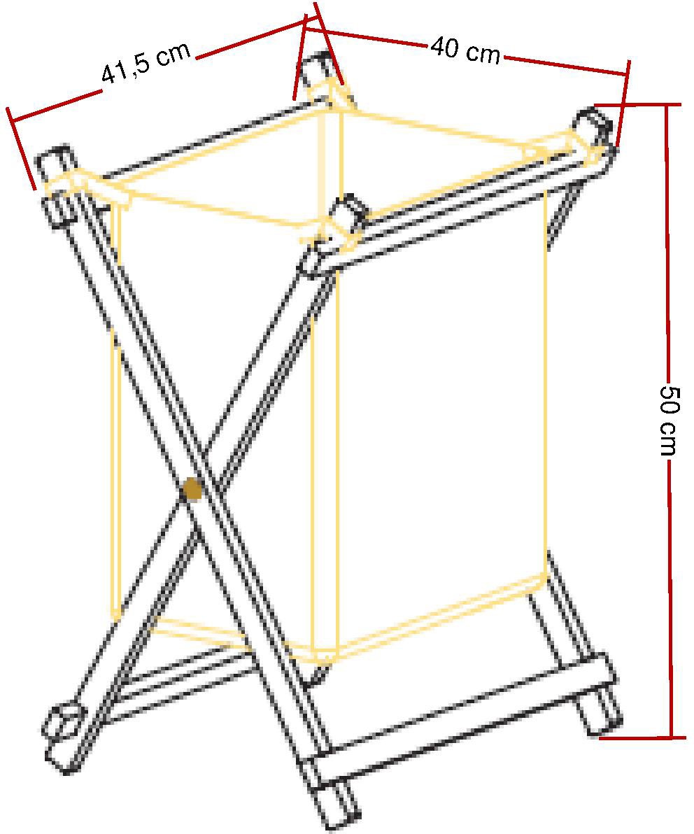 Destiny Wäschesack »»SPA & LIVING««, Wäschesammler mit Holzgestell 41,5x32x55 cm, Teak