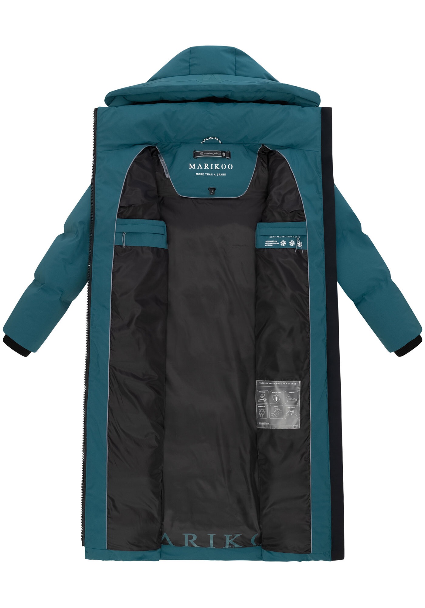 Marikoo Winterjacke »Tikoraa« mit extra langem Schnitt und hohem Kragen