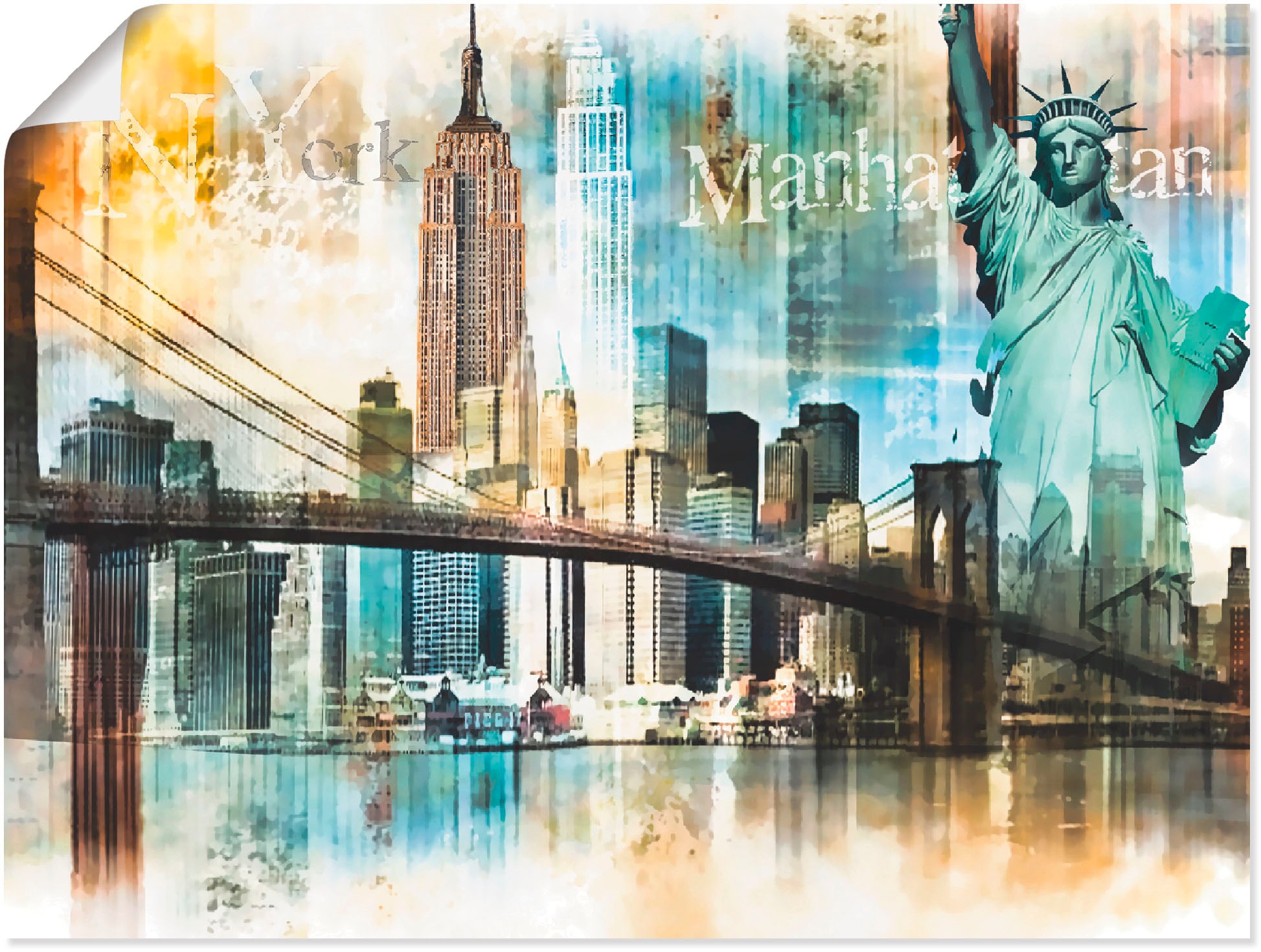 Artland Wandbild "New York Skyline Collage IV", Amerika, (1 St.), als Leinwandbild, Poster in verschied. Größen