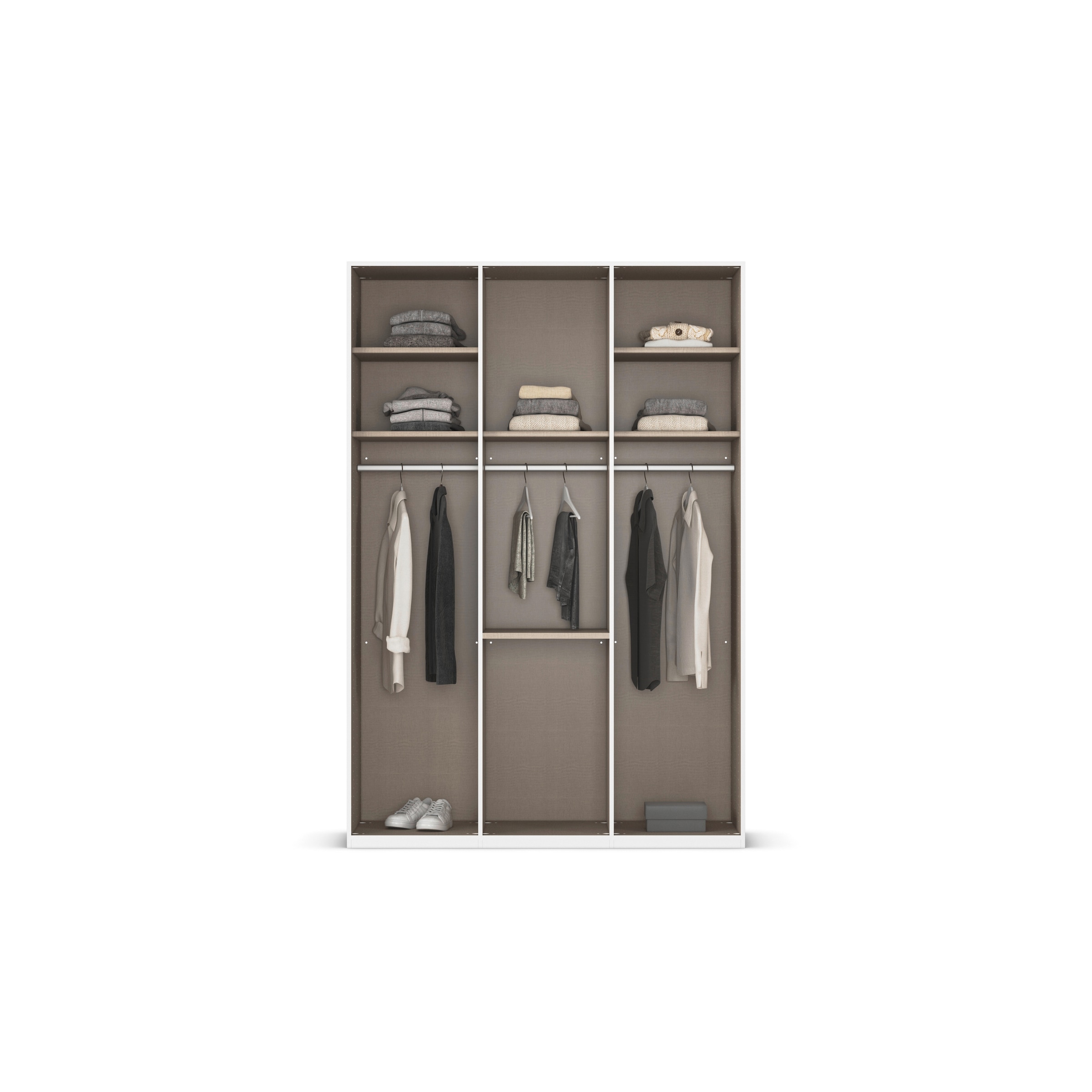 rauch Drehtürenschrank »Kleiderschrank Schrank Garderobe Schlafzimmerschrank EVELYN«, (in 2 Höhen 197 oder 210 cm erhältlich), in elegantem Stil mit Schubladen 3 Breiten und 2 Höhen MADE IN GERMANY