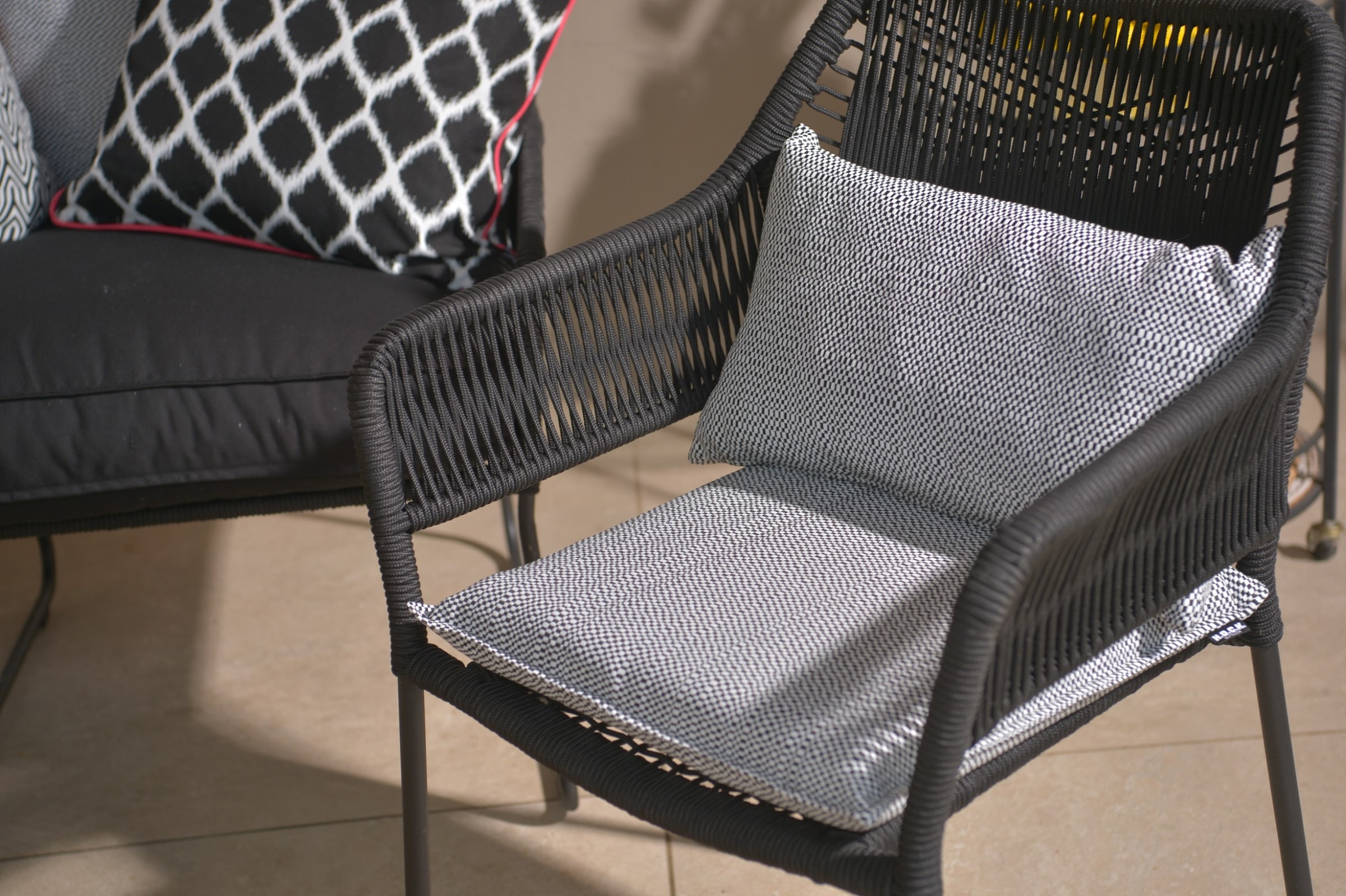 H.O.C.K. Dekokissen »Brian« Outdoorkissen inkl. Füllung, 50x30cm, Dekokissen, gemustert, schwarz