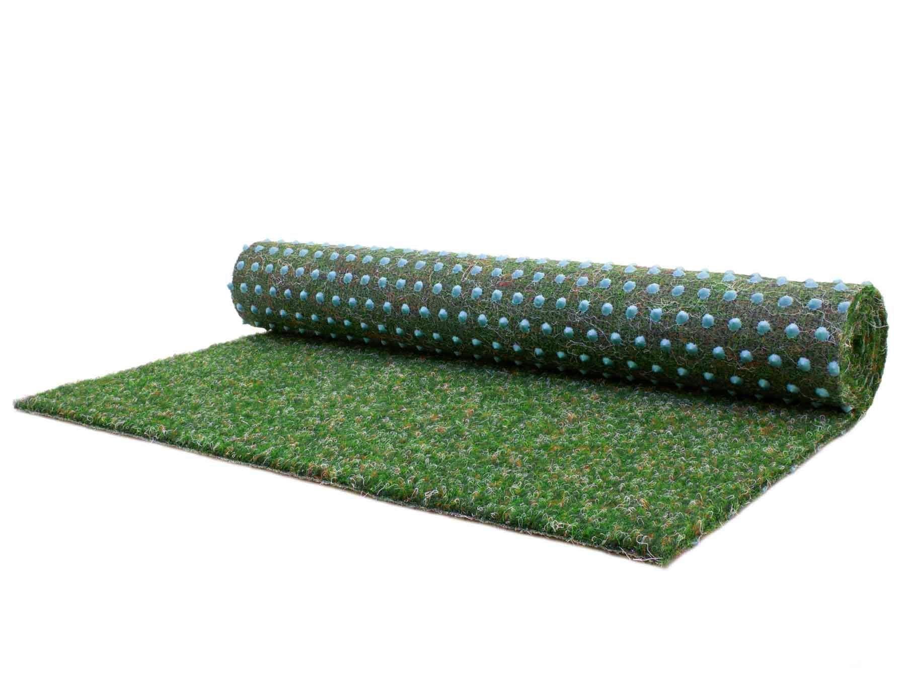 Primaflor-Ideen in Textil Kunstrasen „GREEN“, rechteckig, Rasenteppich, blau, mit Noppen grün