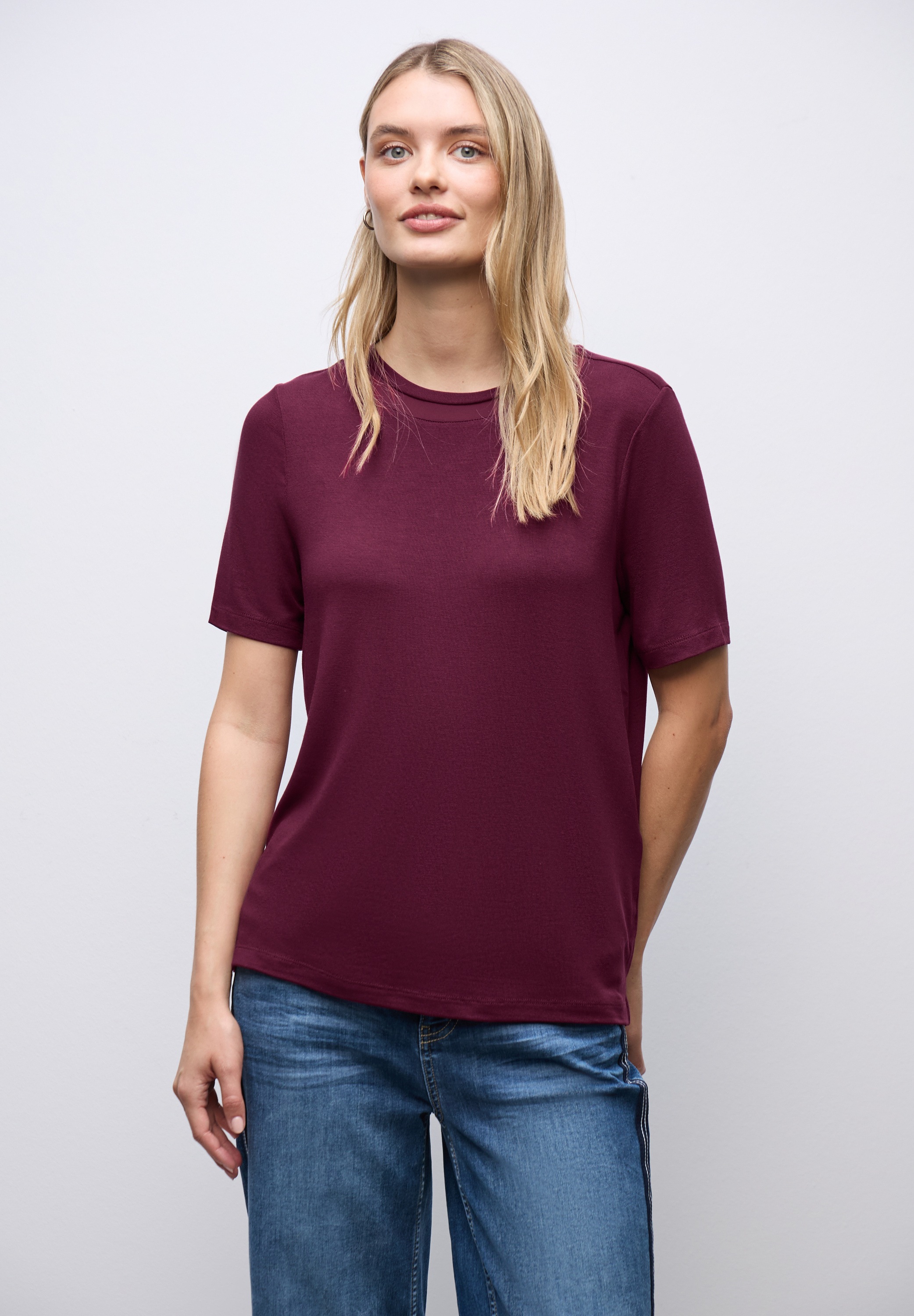 STREET ONE T-Shirt aus strecthigem Viskosematerial