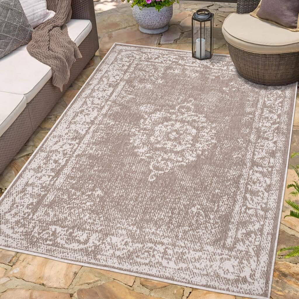 Carpet City Outdoorteppich »DUO RUG 5577«, rechteckig, Wendeteppich Wetterfest In- & Outdoor, Balkon, Terrasse, Wohnzimmer