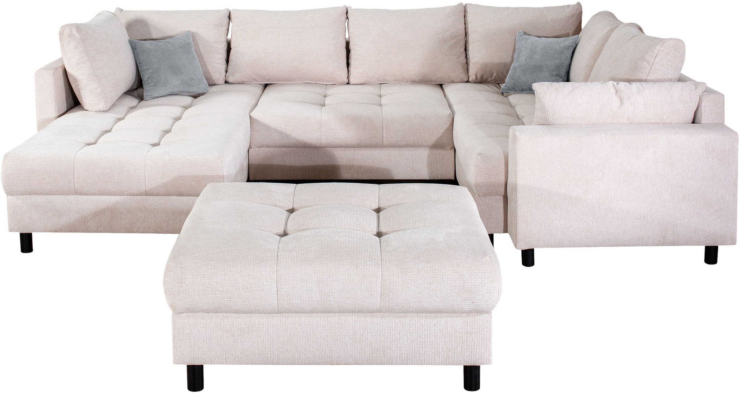 COLLECTION AB Wohnlandschaft "Toni U-Form mit Armlehne" inkl. Hocker und Zi günstig online kaufen