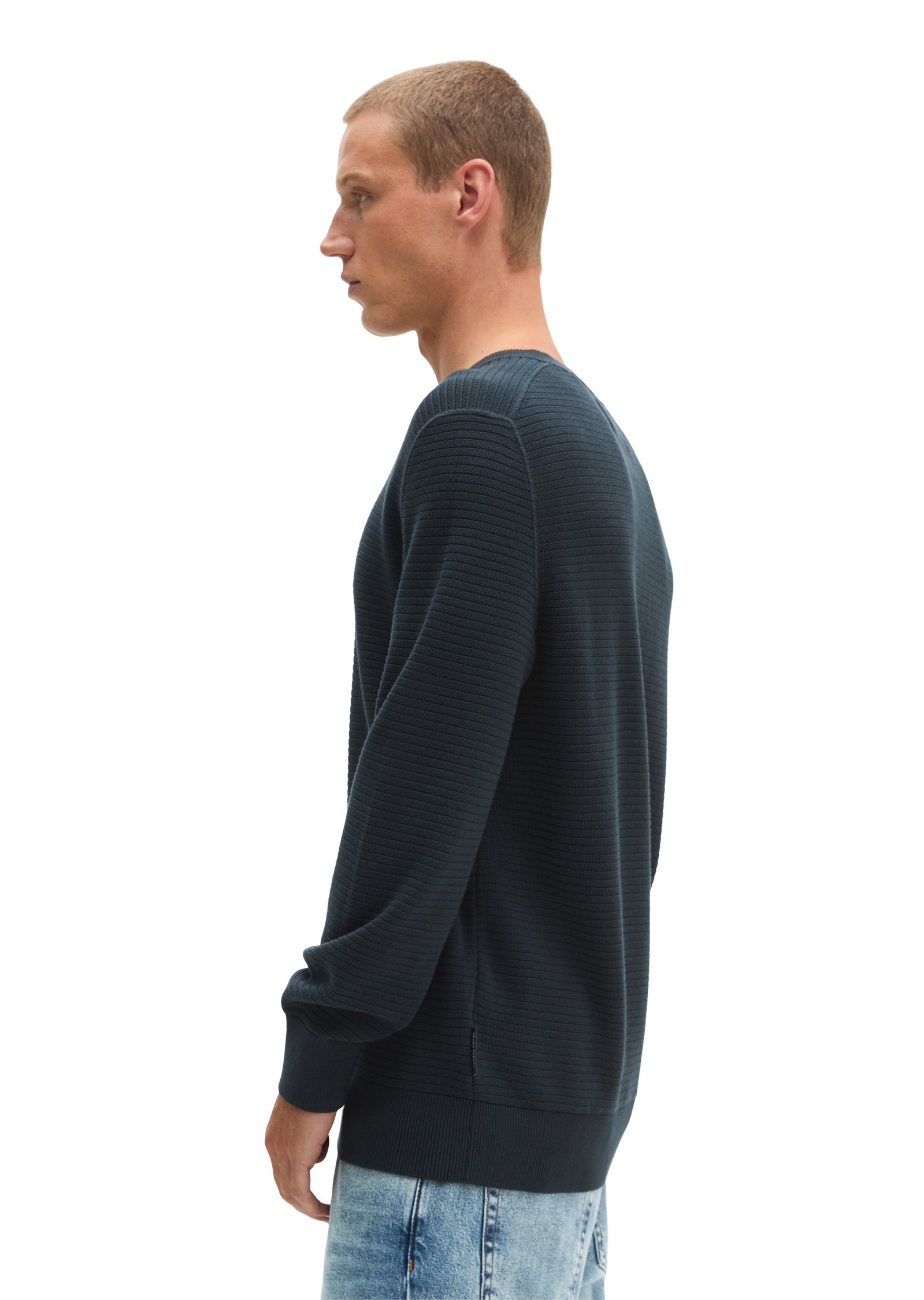 Marc O'Polo Rundhalspullover »mit smarter Querrippe«