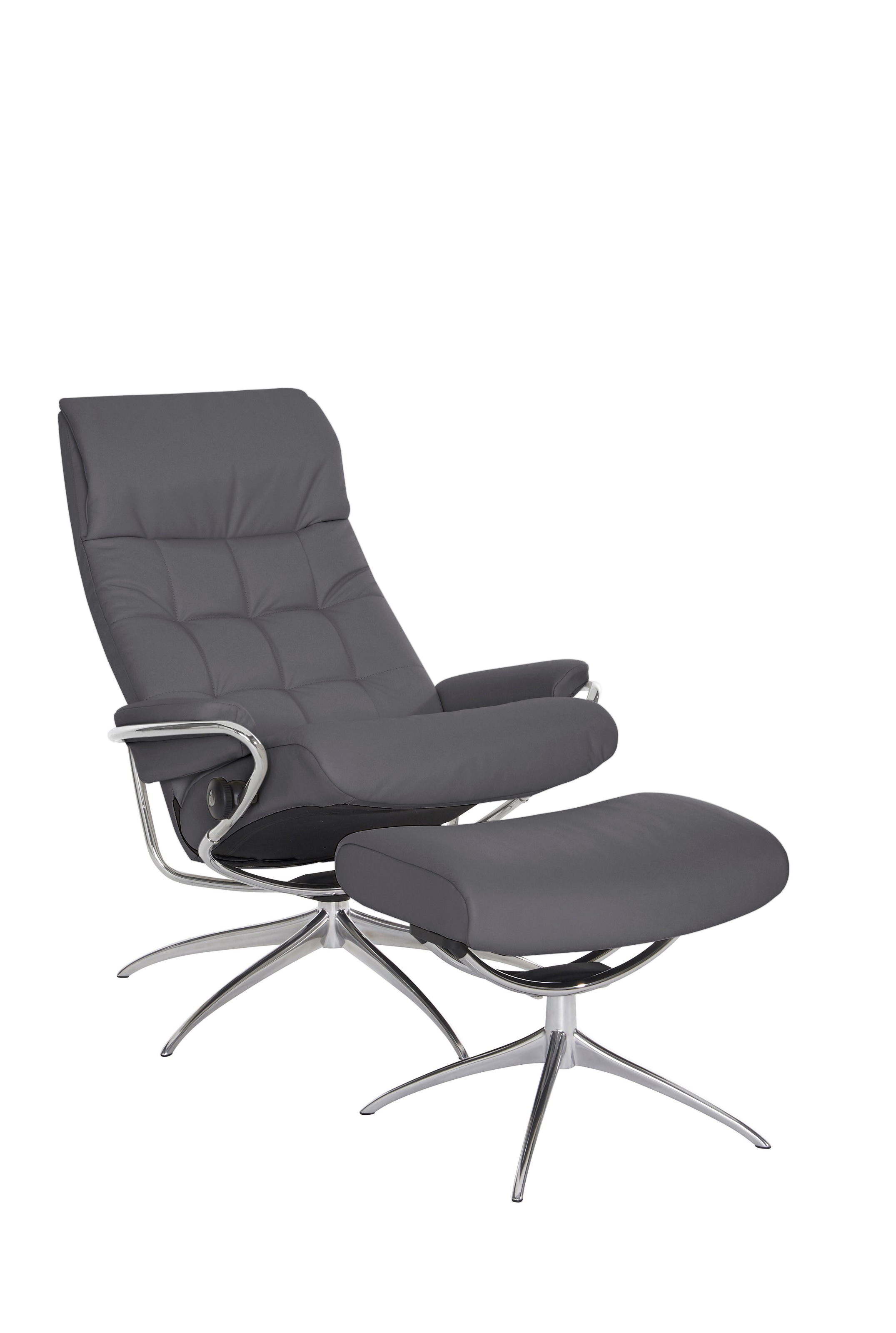 Thumbnail - Stressless "London" Set, Relaxsessel mit Hocker, mit Hocker, High Back, mit Star Base, Gestell Chrom
