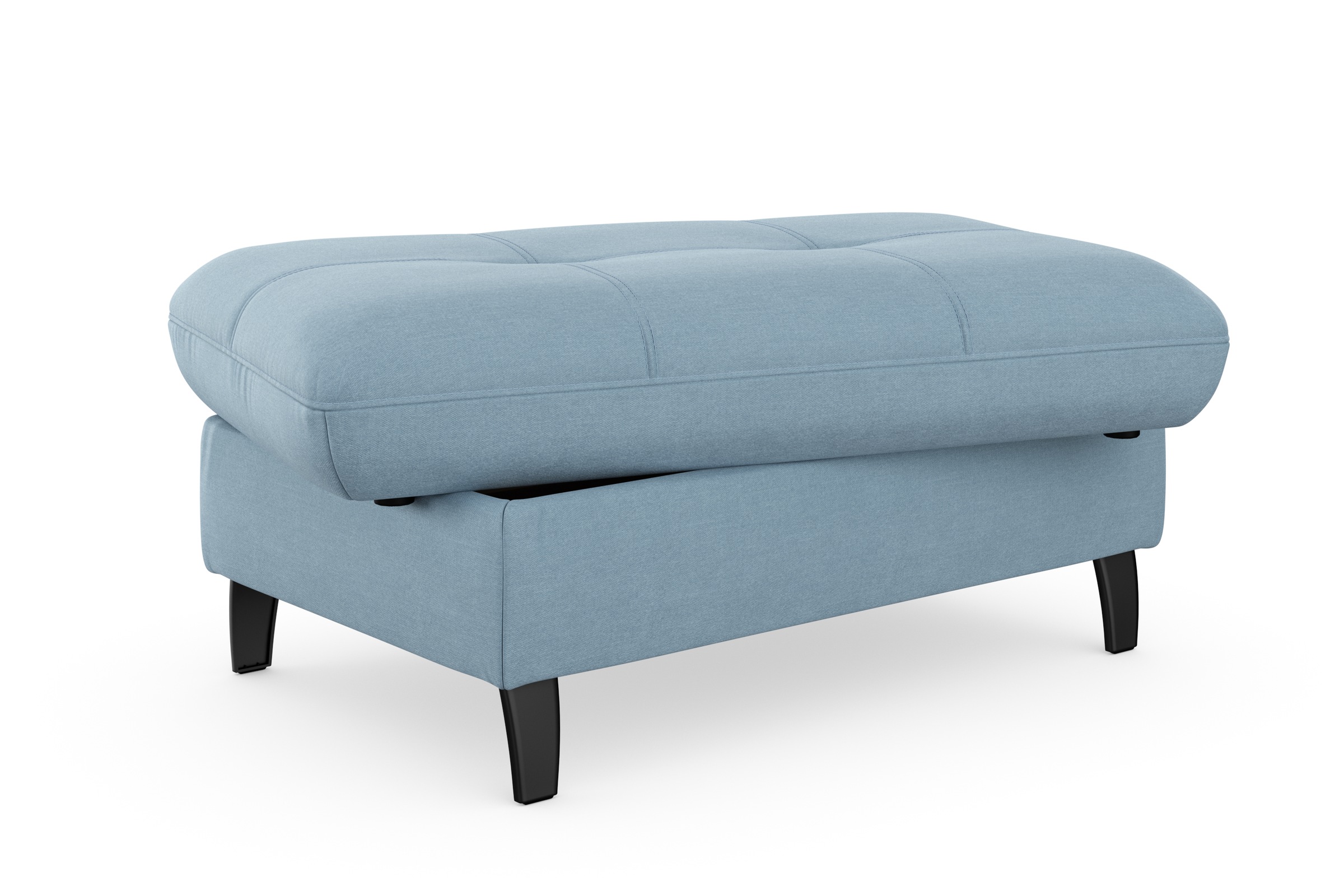 Stauraumhocker SIT & MORE "Maggiore", blau (hellblau), B:102cm H:48cm T:67cm, 98% Polyester, 2% Polyamid, Hocker, mit Stauraum 2