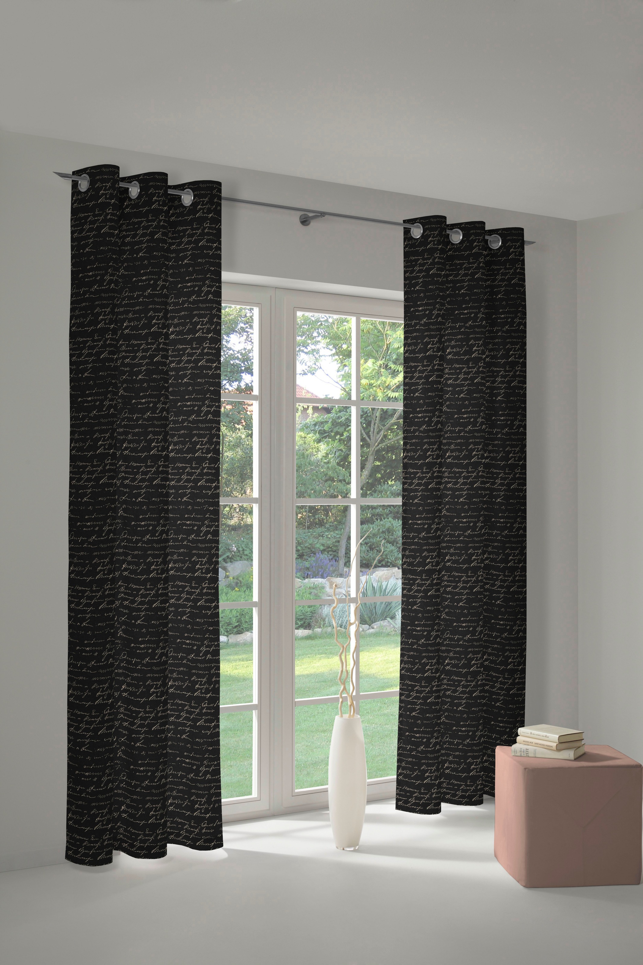Adam Vorhang "Scribble" Ösen 1 Stk. tlg. aus Leinen und Bio-Baumwolle günstig online kaufen