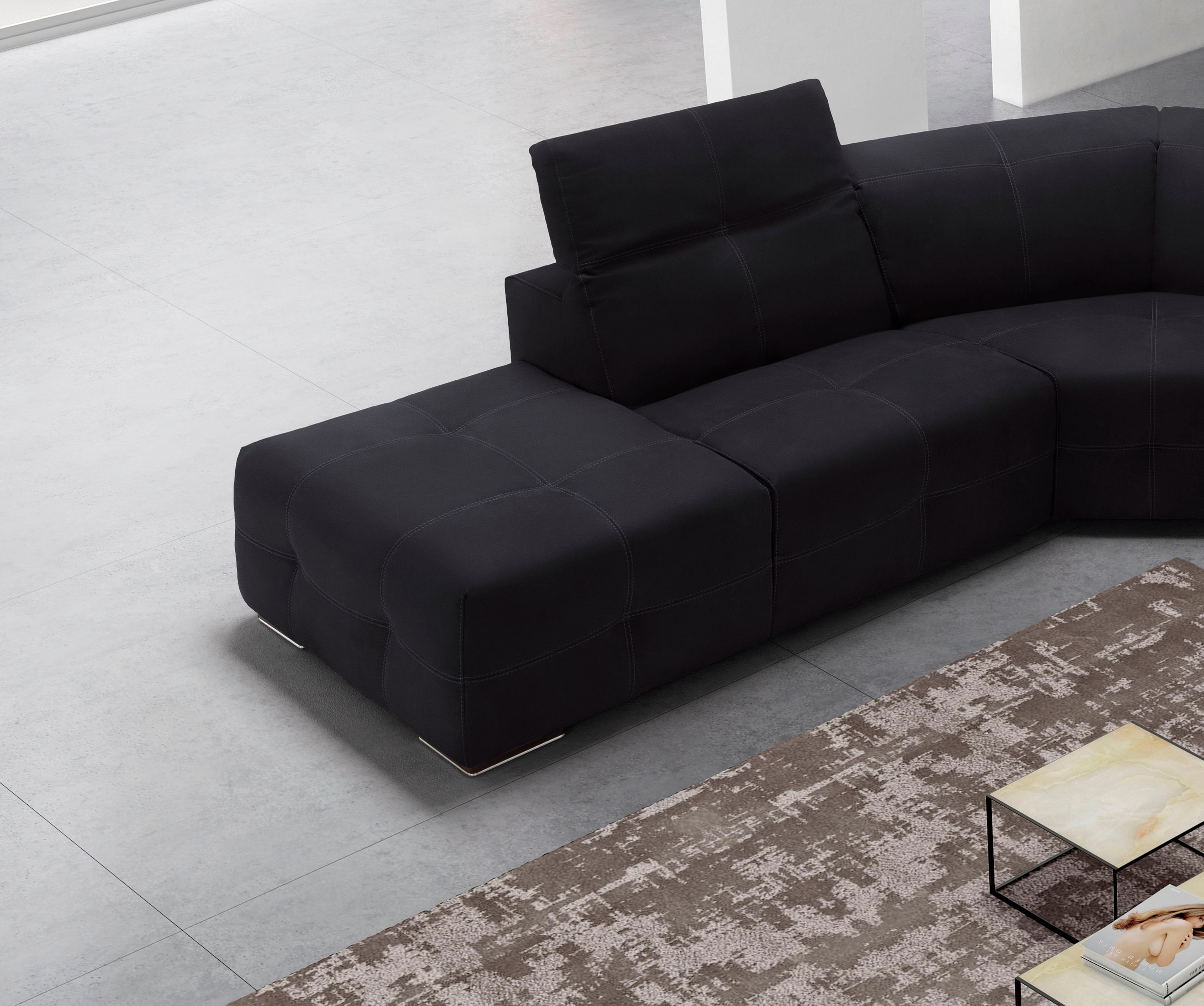 Ecksofa EGOITALIANO "Sauvanne, Designsofa der Extraklasse, elegant und bequem", grau (smoke), B:300cm H:100cm T:274cm, Leder »BULL« (echtes Rindsleder). Geschliffenes, pigmentiertes und behandeltes Rindsleder mit einer Dicke von 1, 3-1, 5 mm. Dieses Leder 9